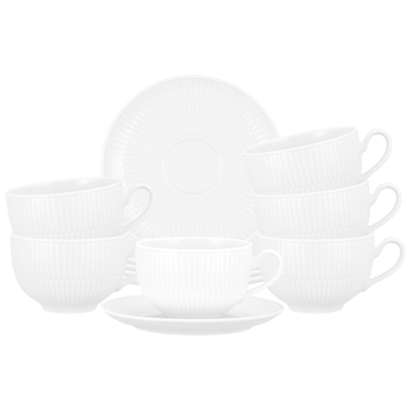 Milchkaffeetassen mit Untertassen Amina  6er Set