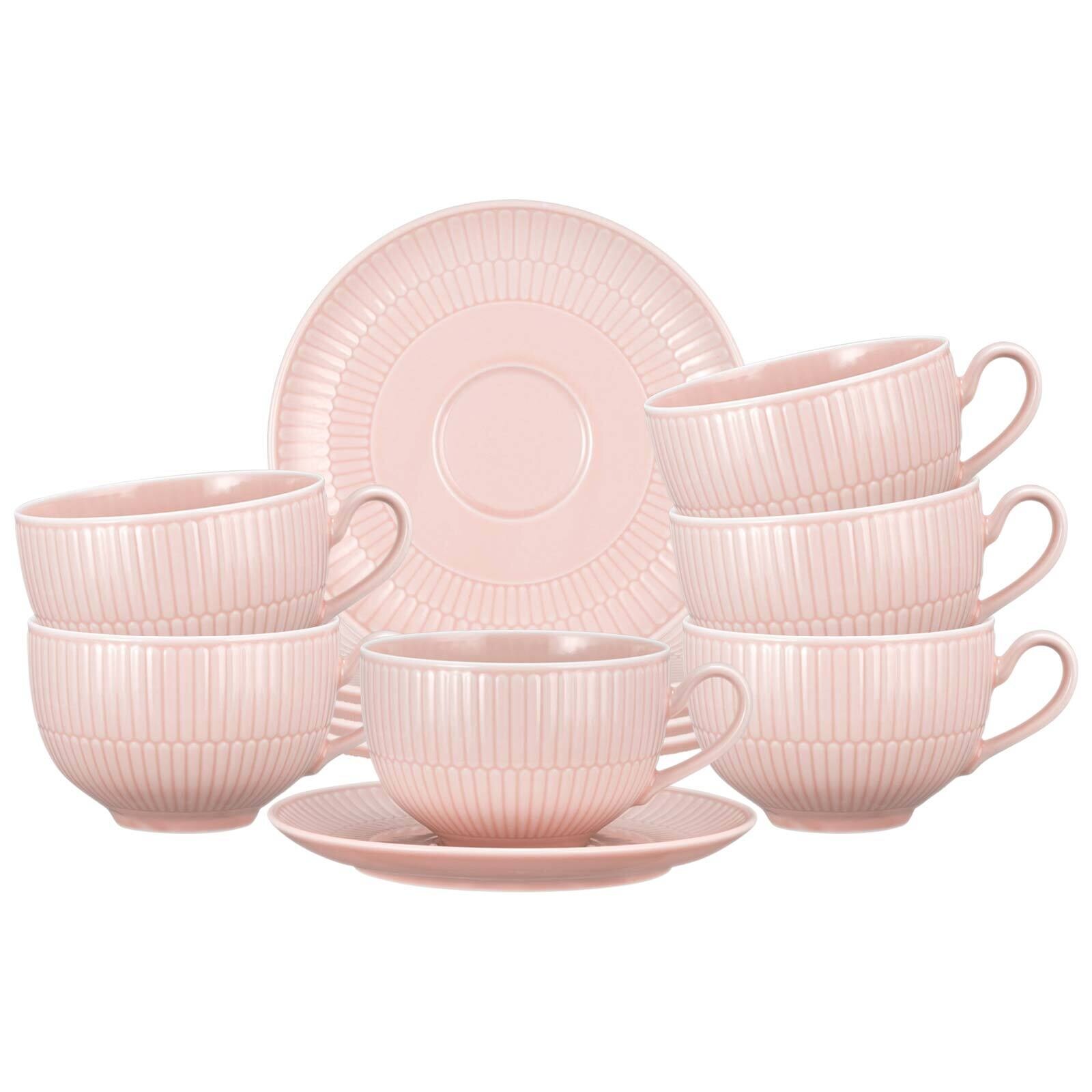 Milchkaffeetassen mit Untertassen Amina  6er Set