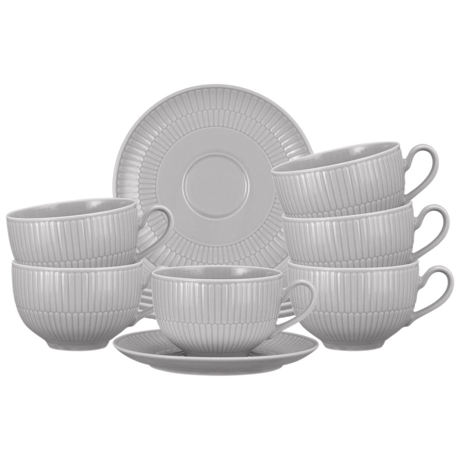 Milchkaffeetassen mit Untertassen Amina  6er Set