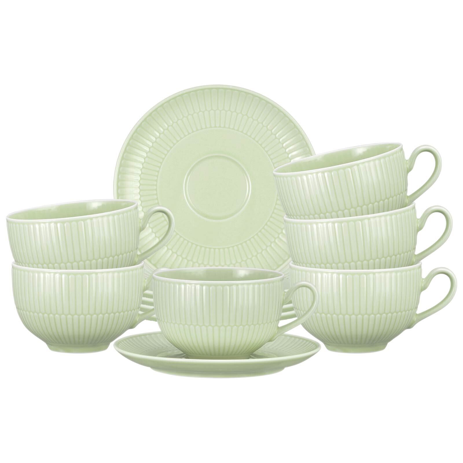 Milchkaffeetassen mit Untertassen Amina  6er Set