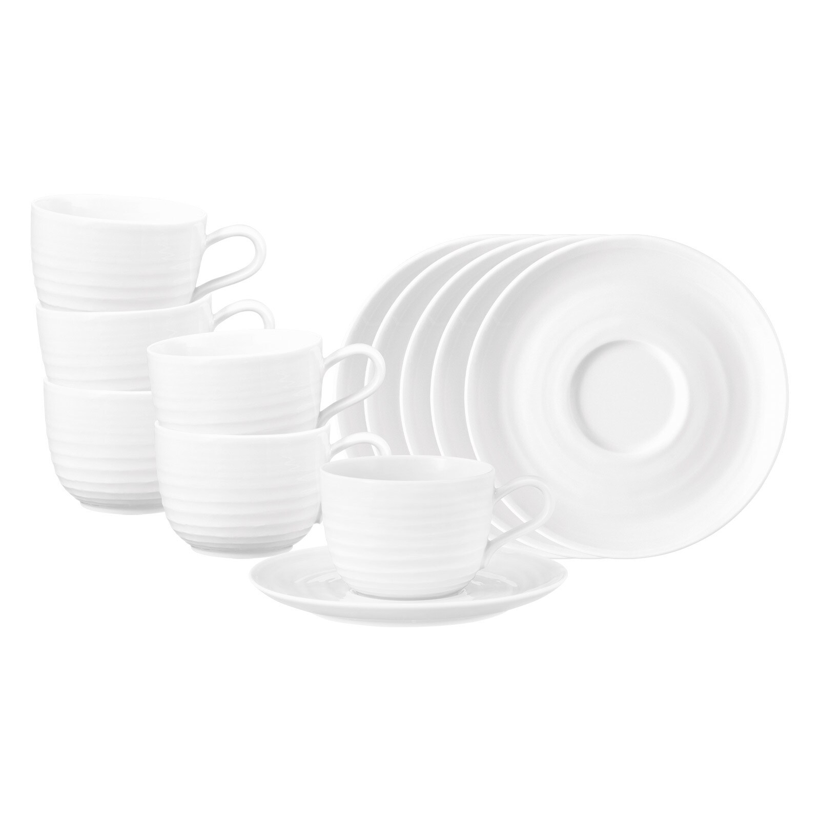 Kaffeetassen mit Untertassen Terra  6er Set