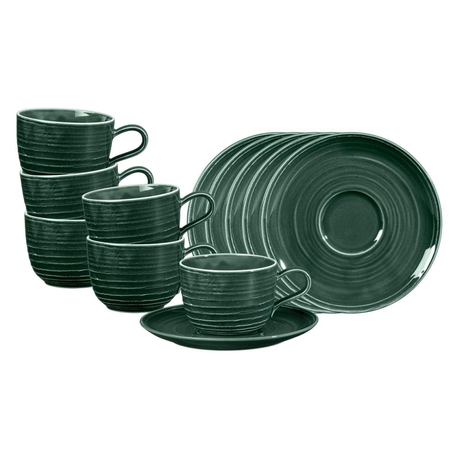 Kaffeetassen mit Untertassen Terra  6er Set