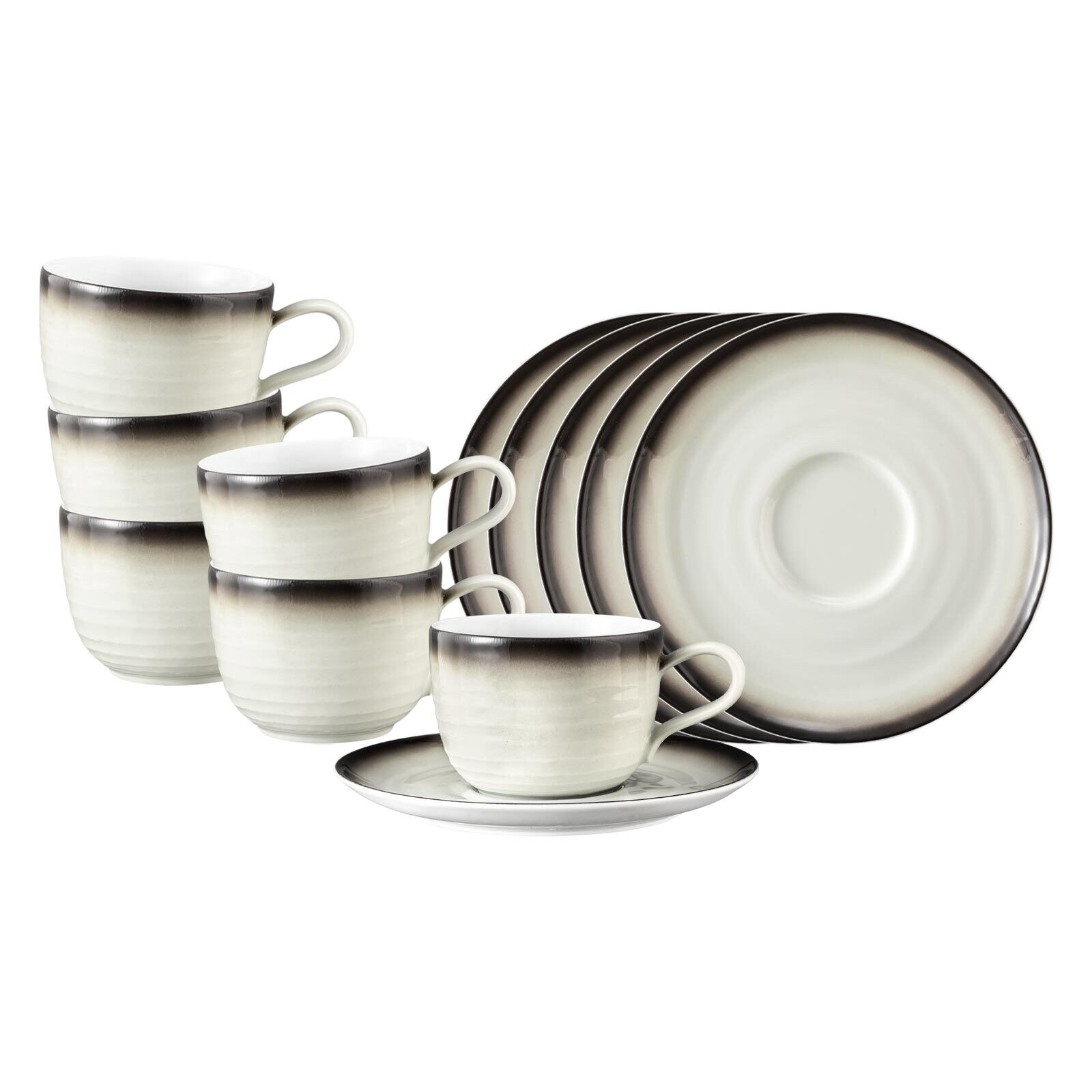 Kaffeetassen mit Untertassen Terra  6er Set