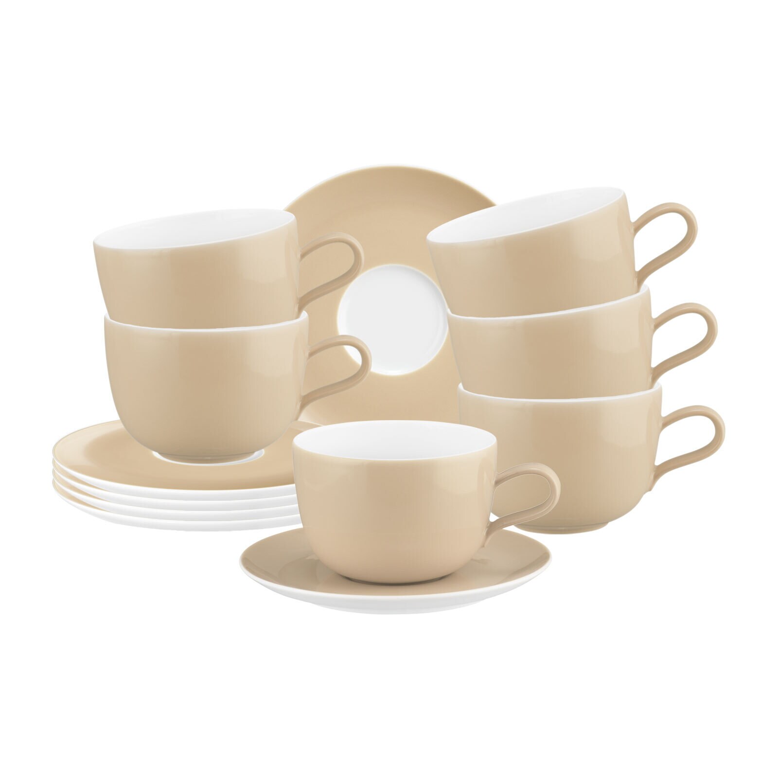 Milchkaffeetassen mit Untertassen Liberty Pure Colors  6er Set