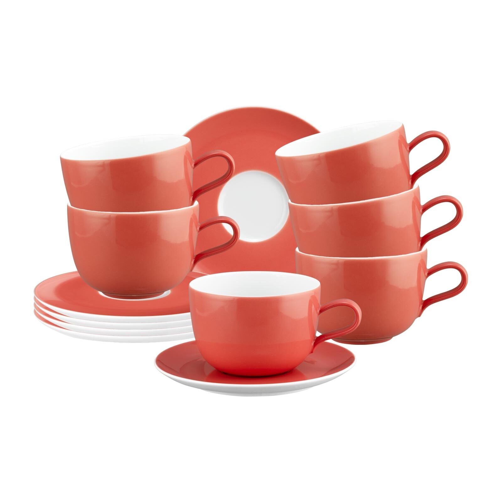 Milchkaffeetassen mit Untertassen Liberty Pure Colors  6er Set