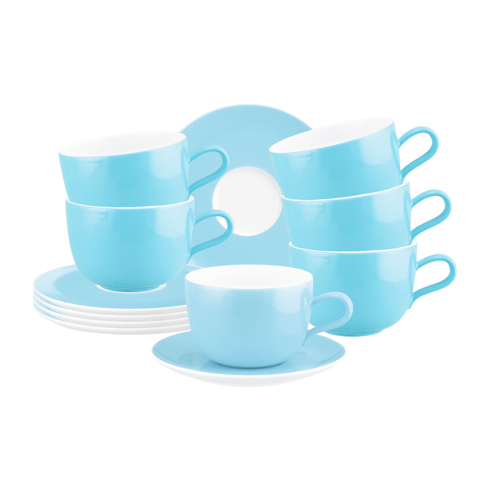 Milchkaffeetassen mit Untertassen Liberty Pure Colors  6er Set