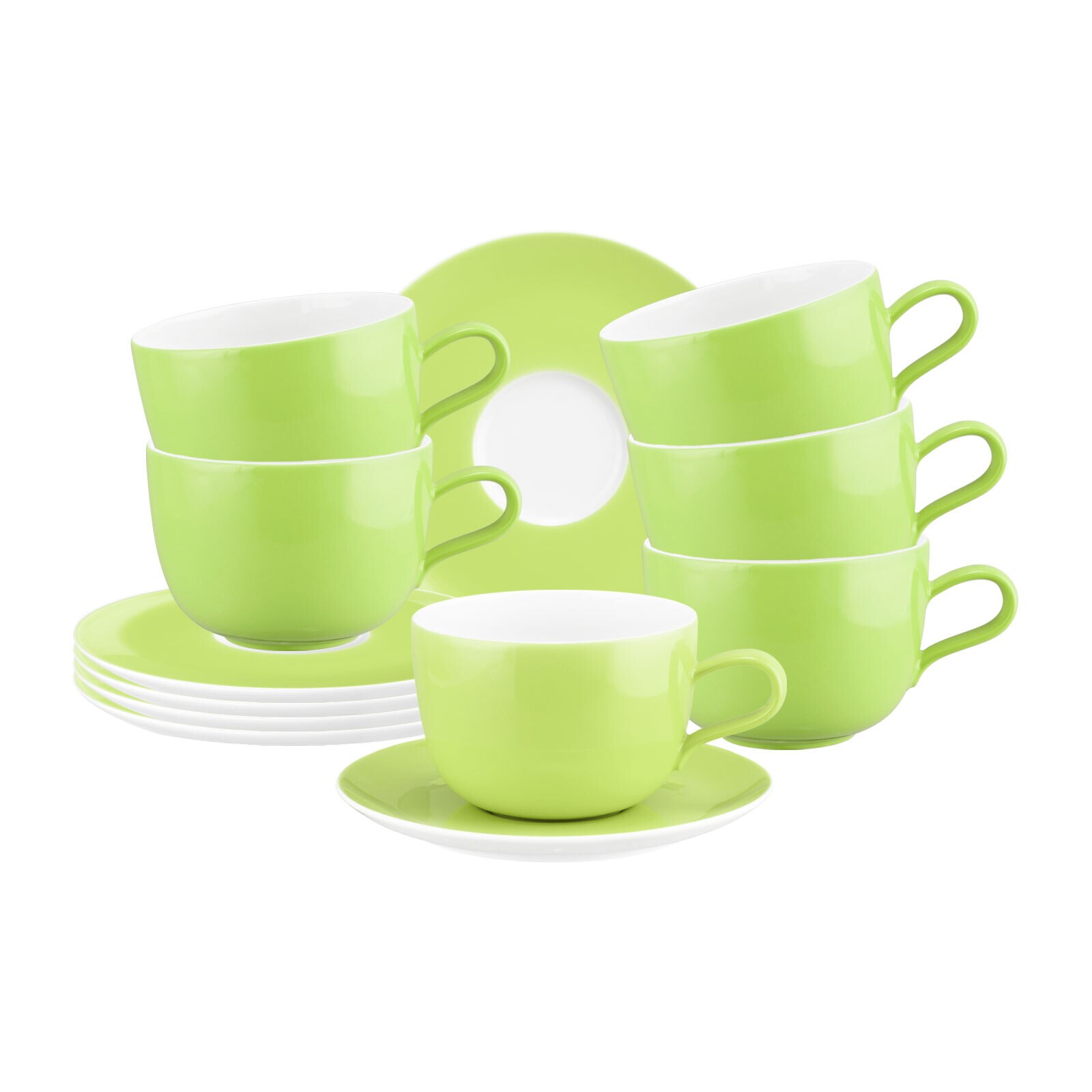 Milchkaffeetassen mit Untertassen Liberty Pure Colors  6er Set