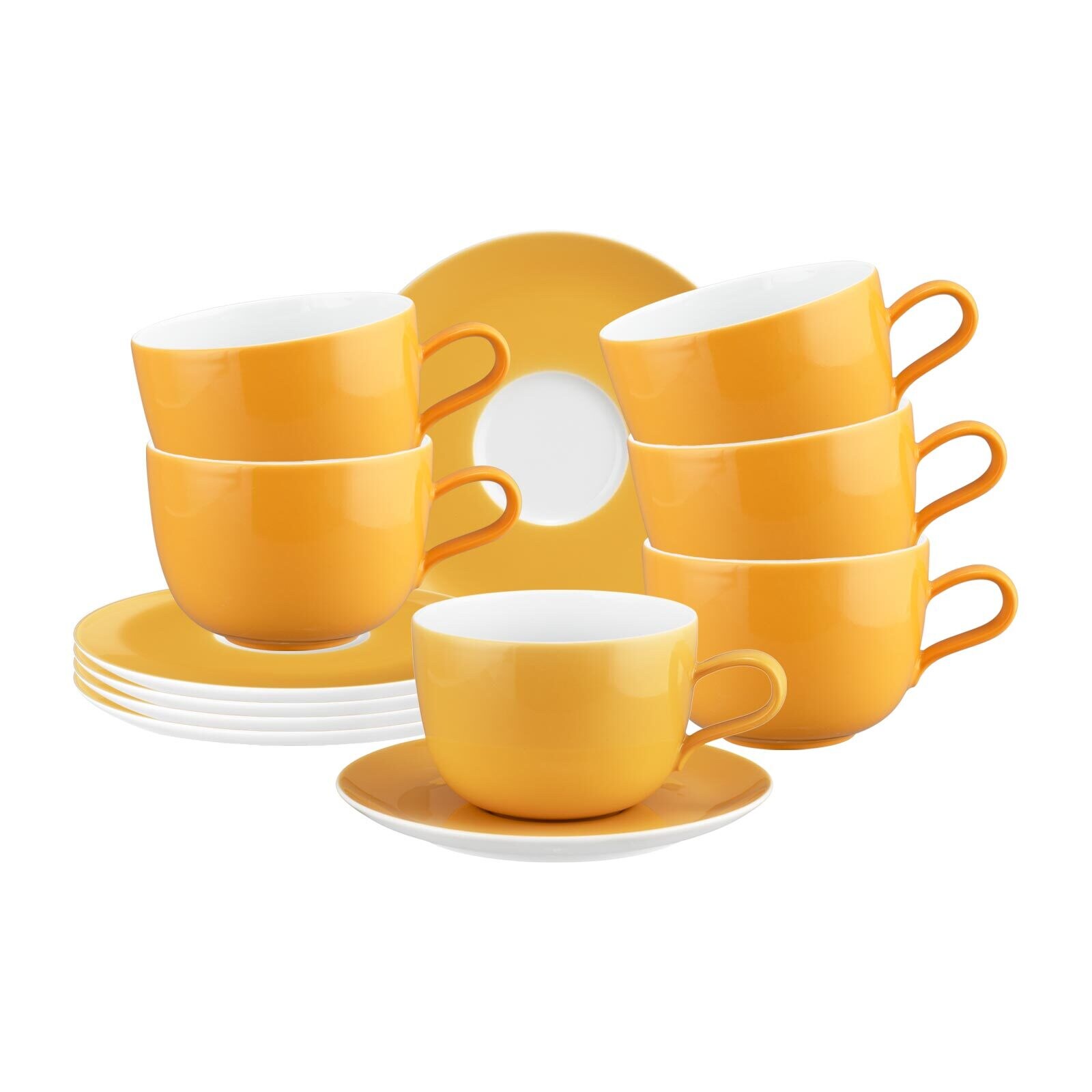 Milchkaffeetassen mit Untertassen Liberty Pure Colors  6er Set