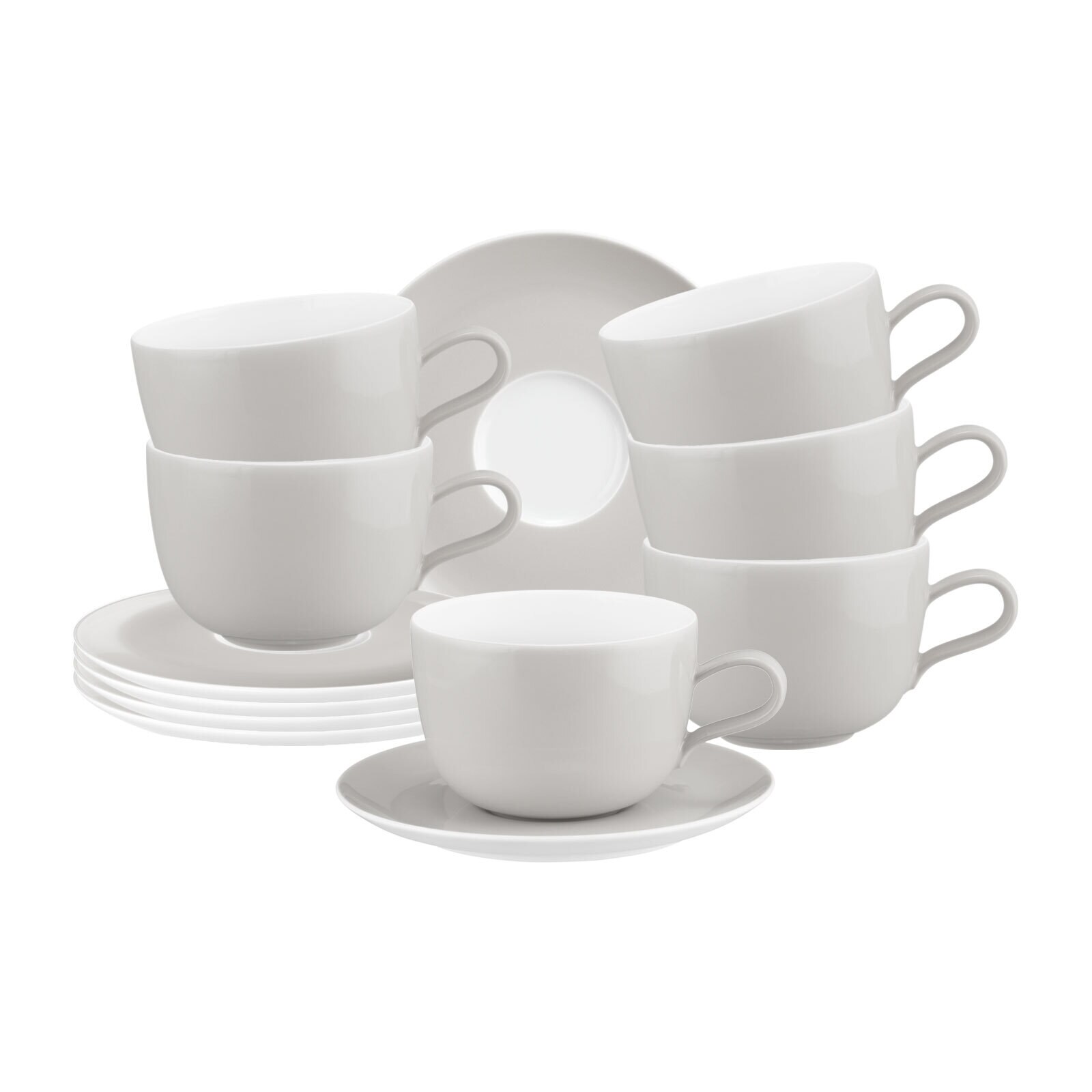 Milchkaffeetassen mit Untertassen Liberty Pure Colors  6er Set