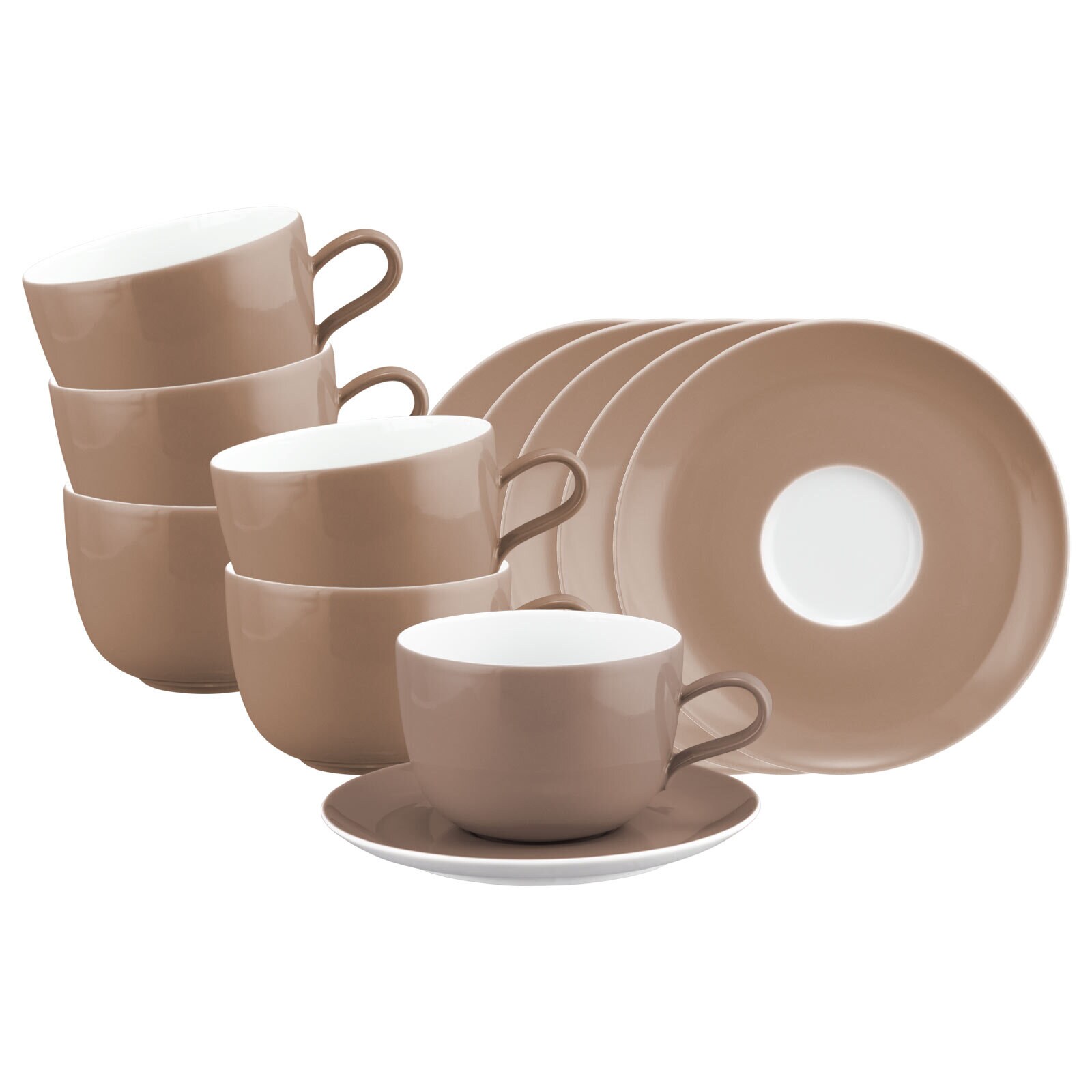 Milchkaffeetassen mit Untertassen Liberty Pure Colors  6er Set