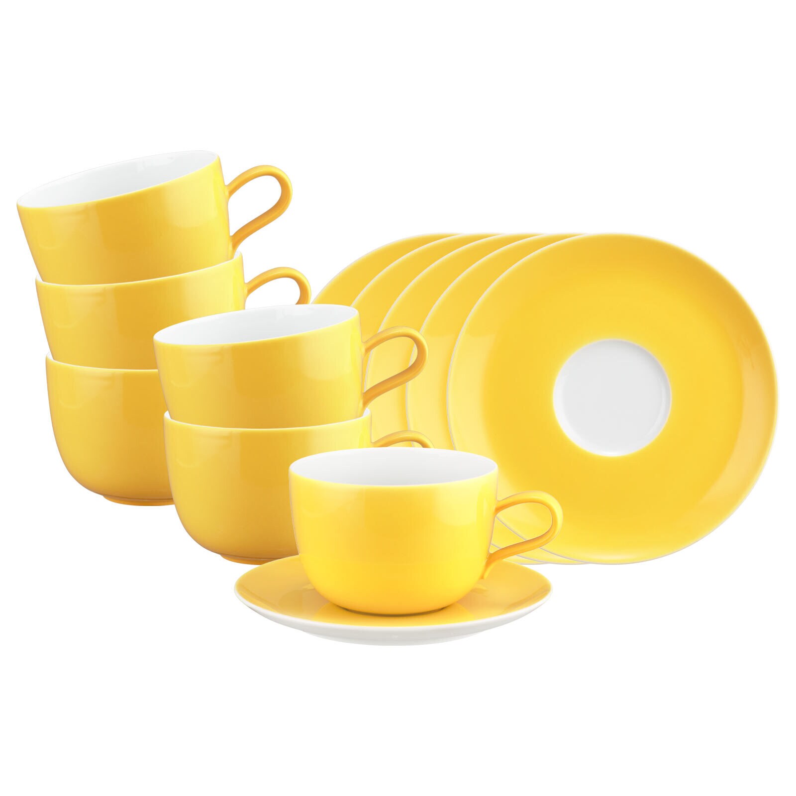 Milchkaffeetassen mit Untertassen Liberty Pure Colors  6er Set