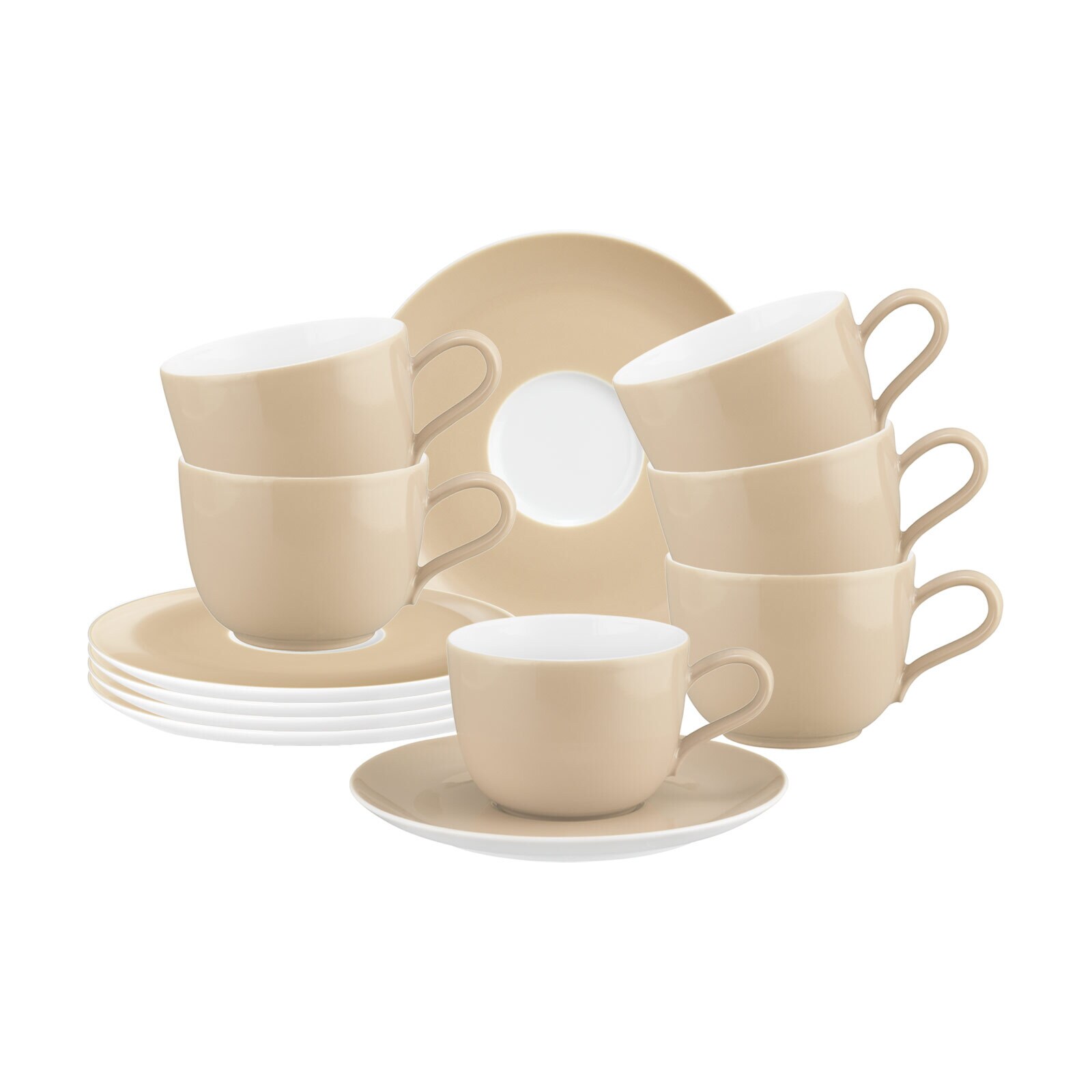 Kaffeetassen mit Untertassen Liberty Pure Colors  6er Set