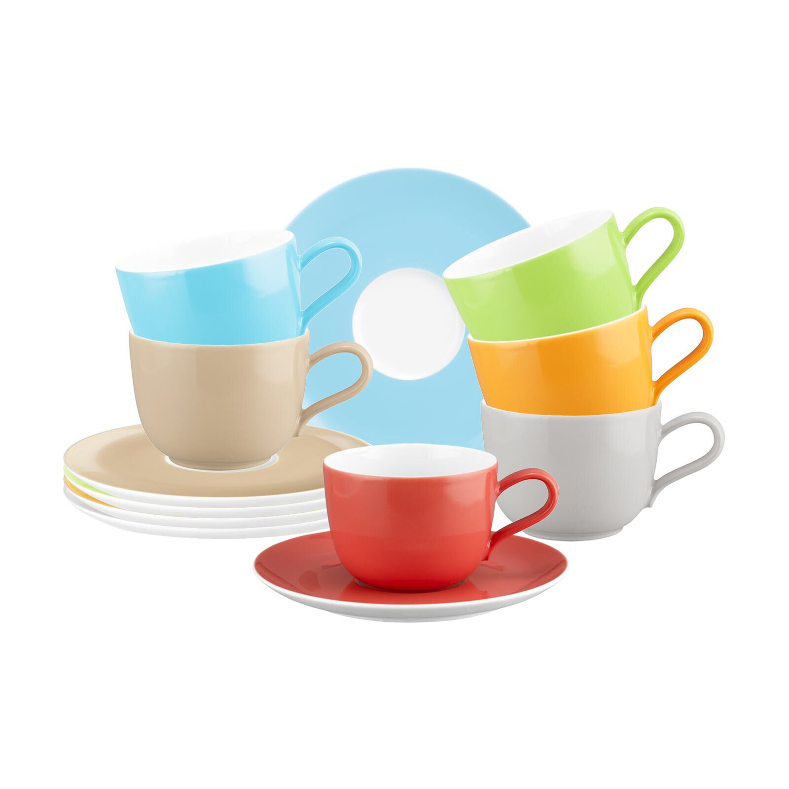 Kaffeetassen mit Untertassen Liberty Pure Colors  6er Set