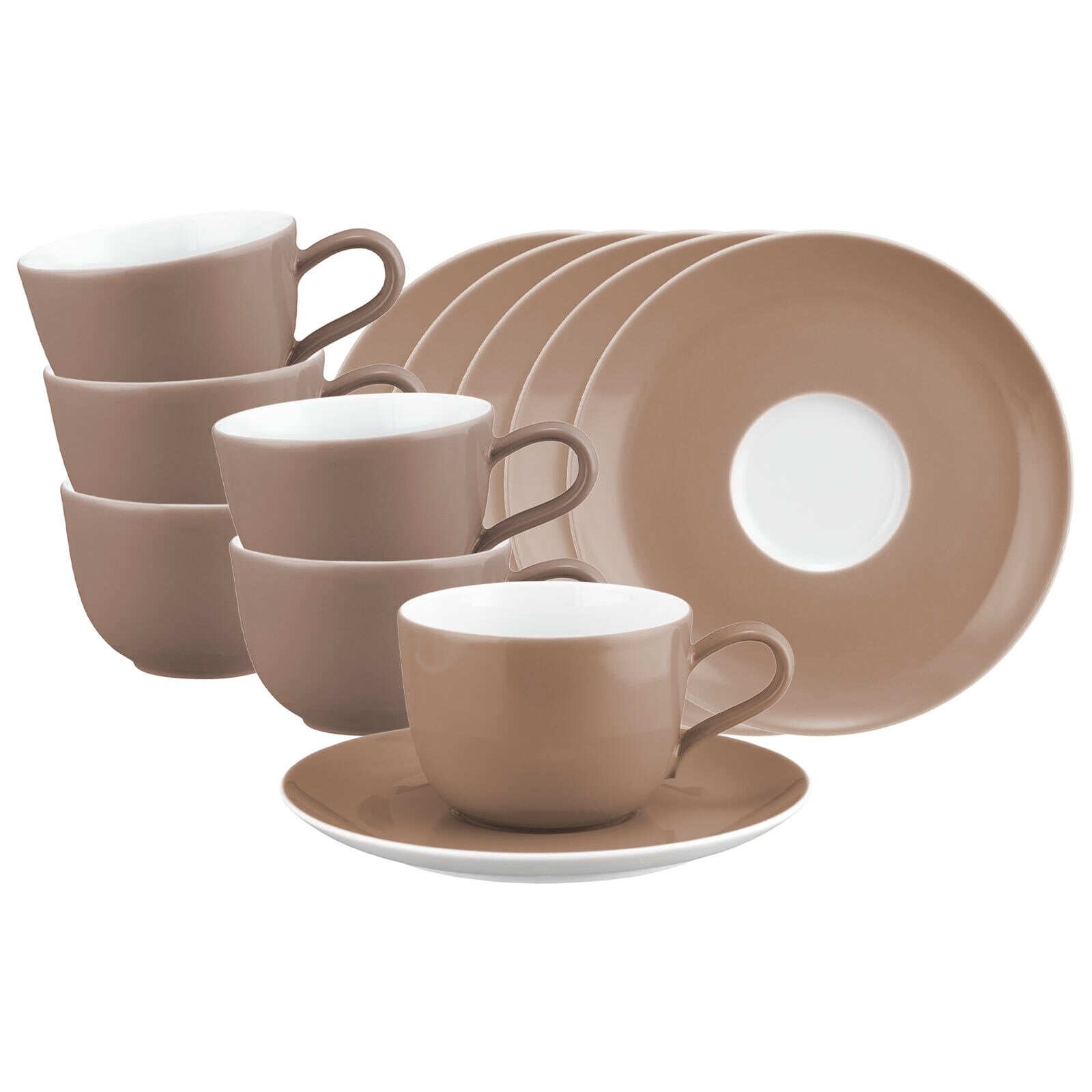 Kaffeetassen mit Untertassen Liberty Pure Colors  6er Set