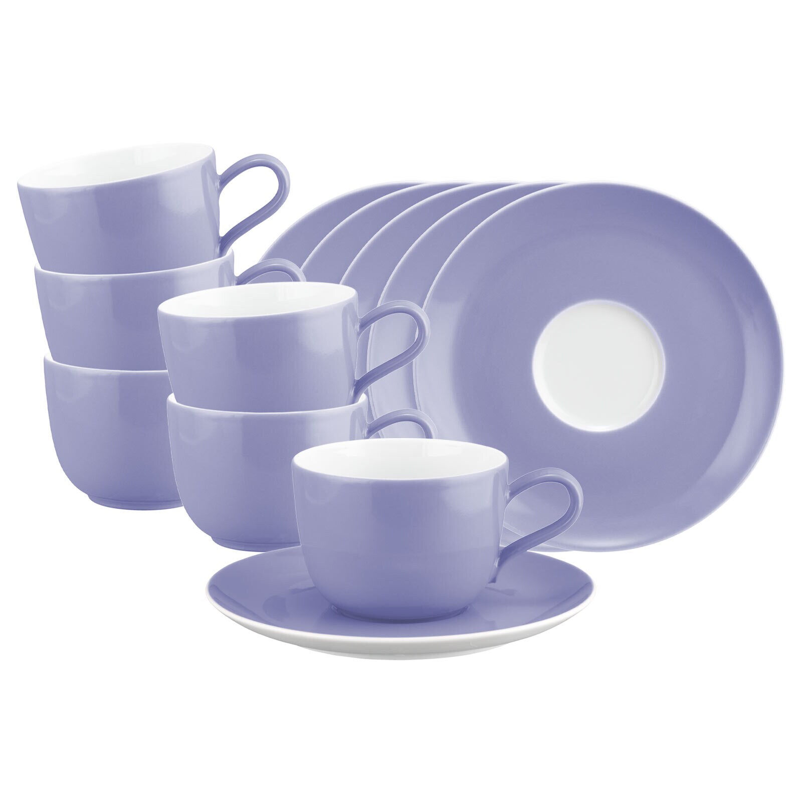 Kaffeetassen mit Untertassen Liberty Pure Colors  6er Set