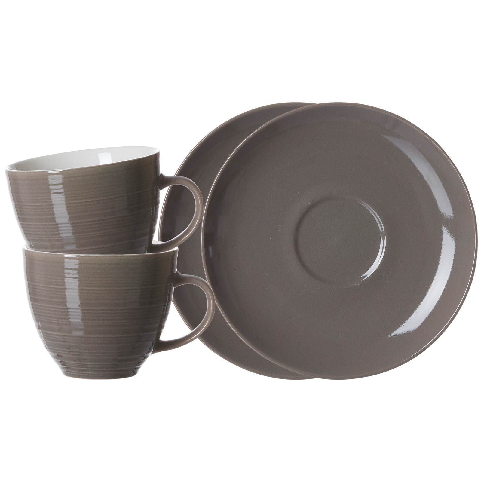 Ritzenhoff & Breker Kaffeetassen mit Untertassen Suomi 260 ml 2er Set 