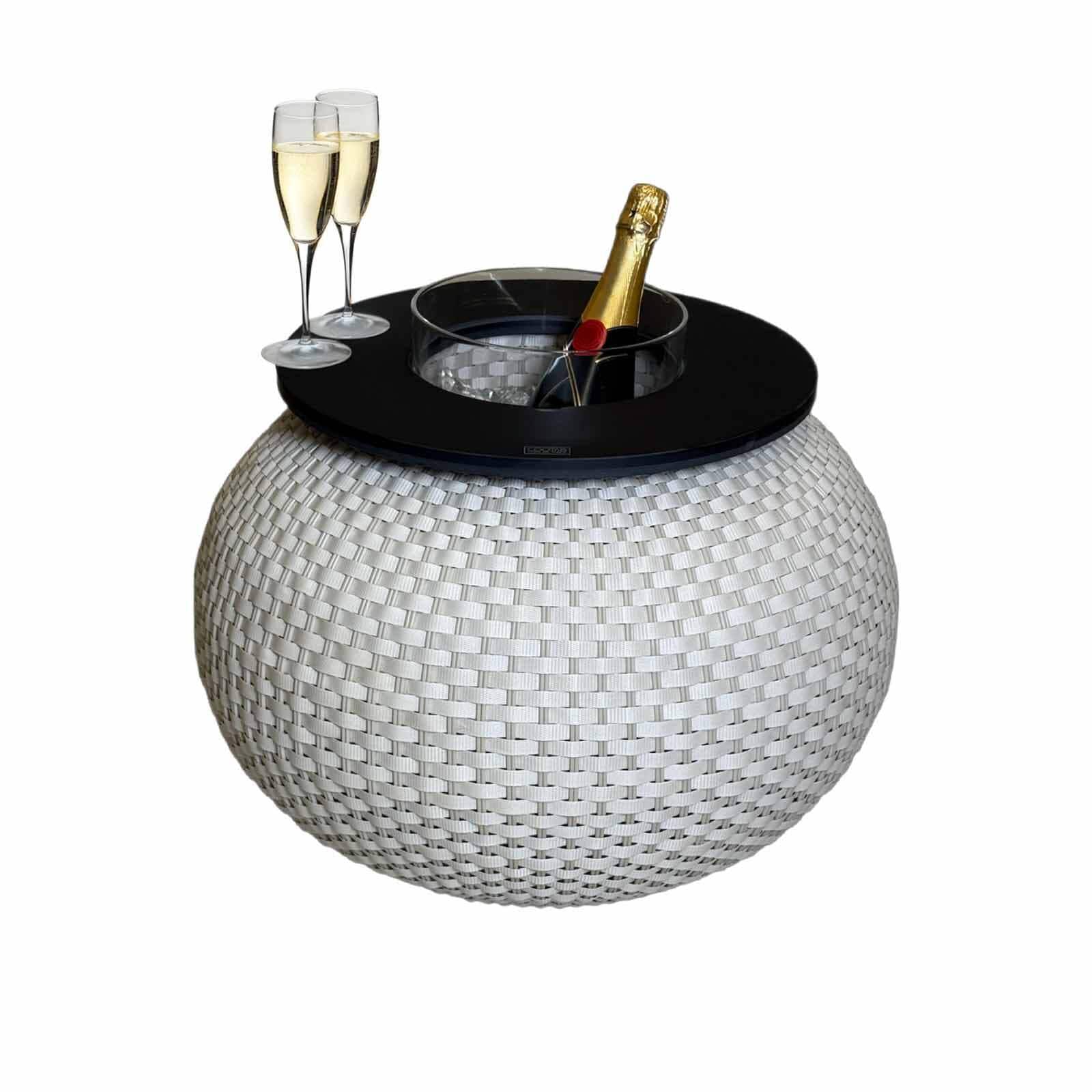 COOTAB COOLER TABLE 3-in-1 Loungetisch mit Acryl-K&uuml;hler Milano 40 cm 