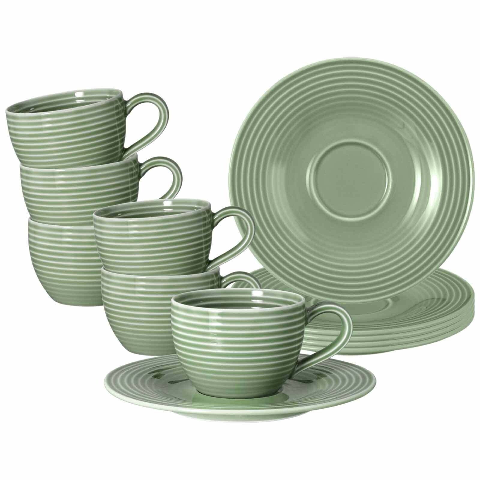 Espressotassen mit Untertassen Beat Color Glaze  6er Set
