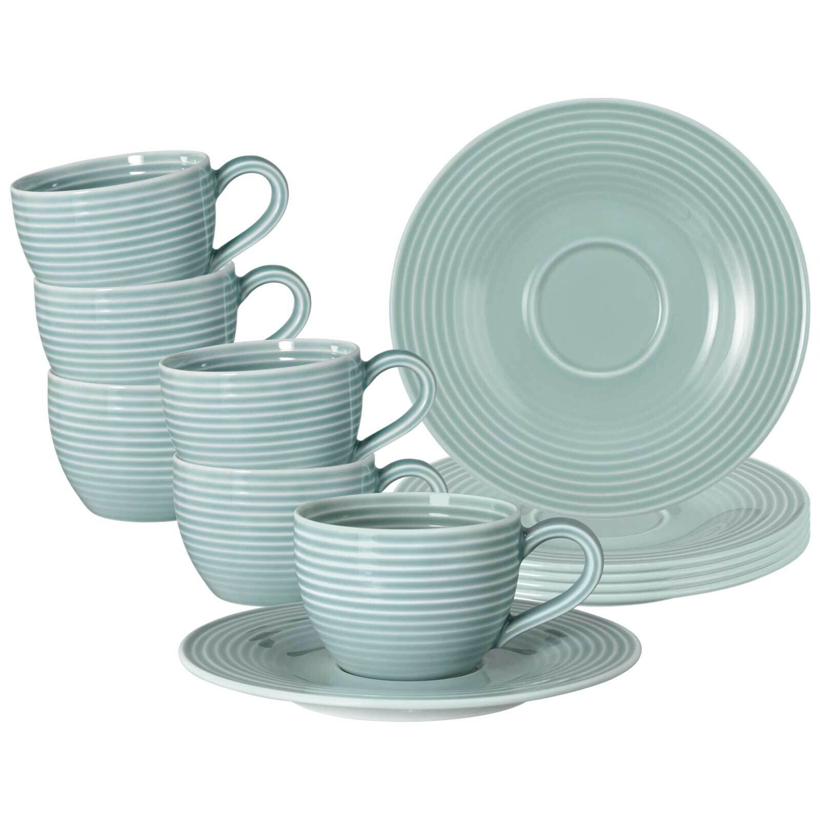 Espressotassen mit Untertassen Beat Color Glaze  6er Set