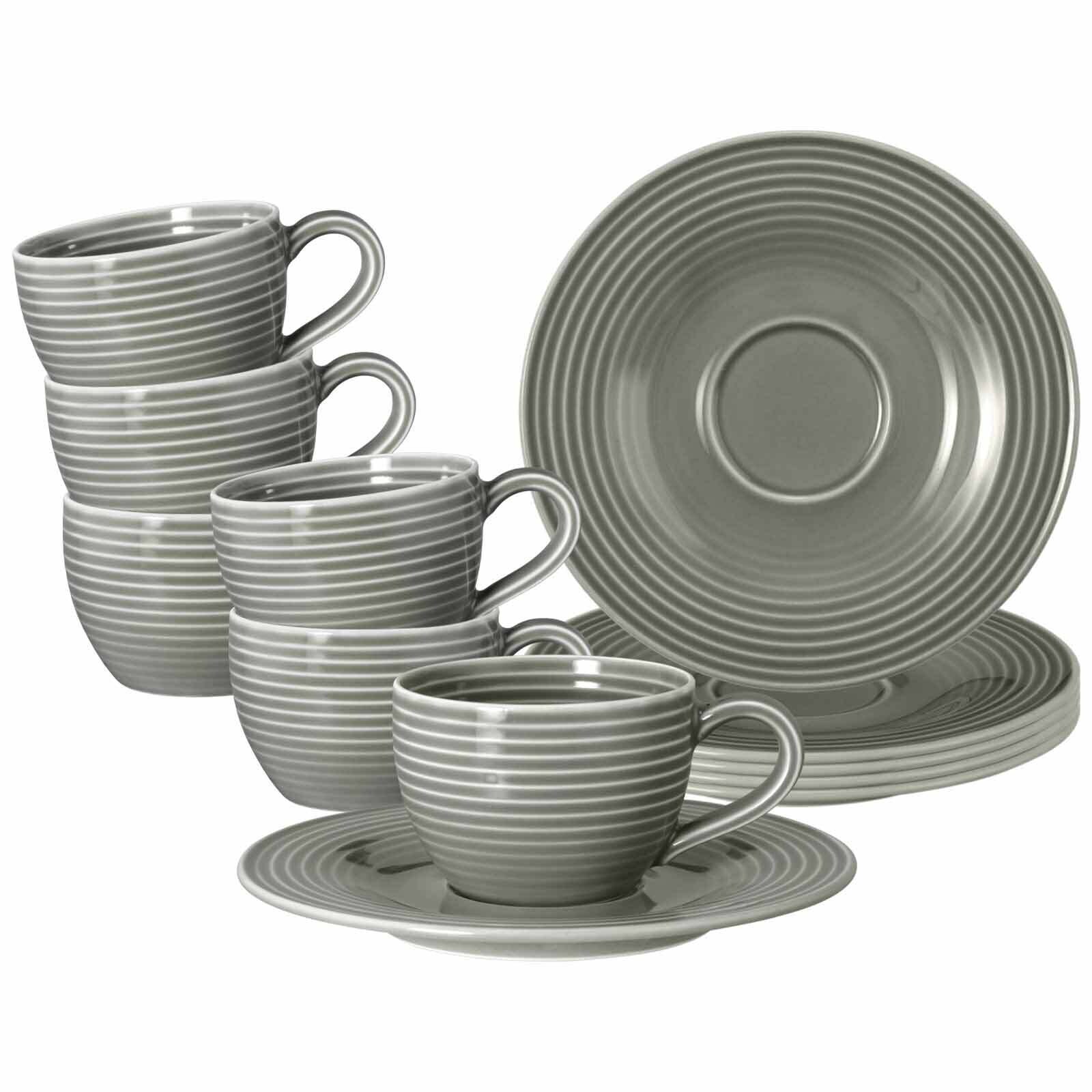 Espressotassen mit Untertassen Beat Color Glaze  6er Set