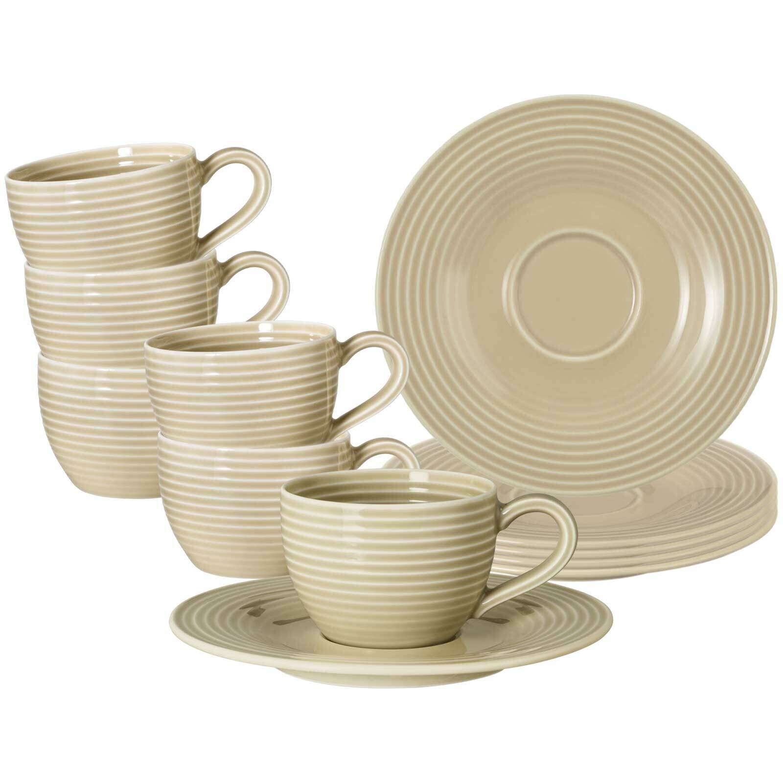 Espressotassen mit Untertassen Beat Color Glaze  6er Set