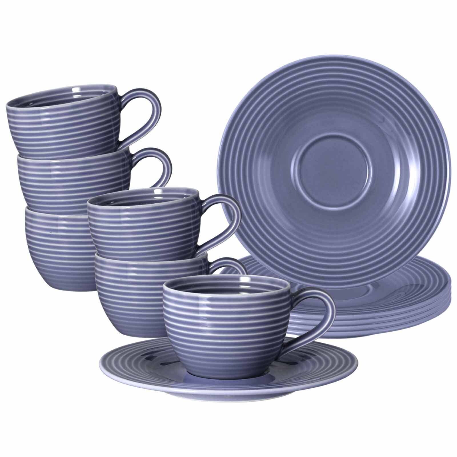 Espressotassen mit Untertassen Beat Color Glaze  6er Set