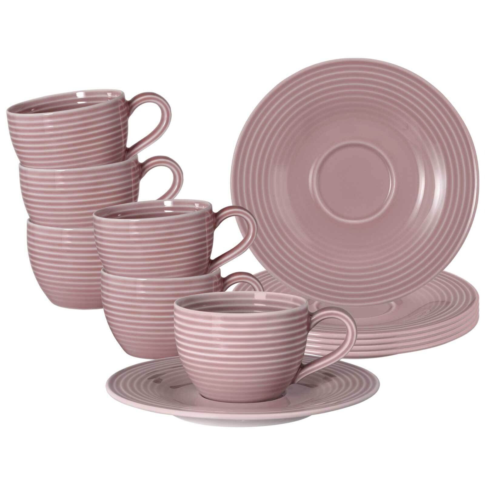 Espressotassen mit Untertassen Beat Color Glaze  6er Set