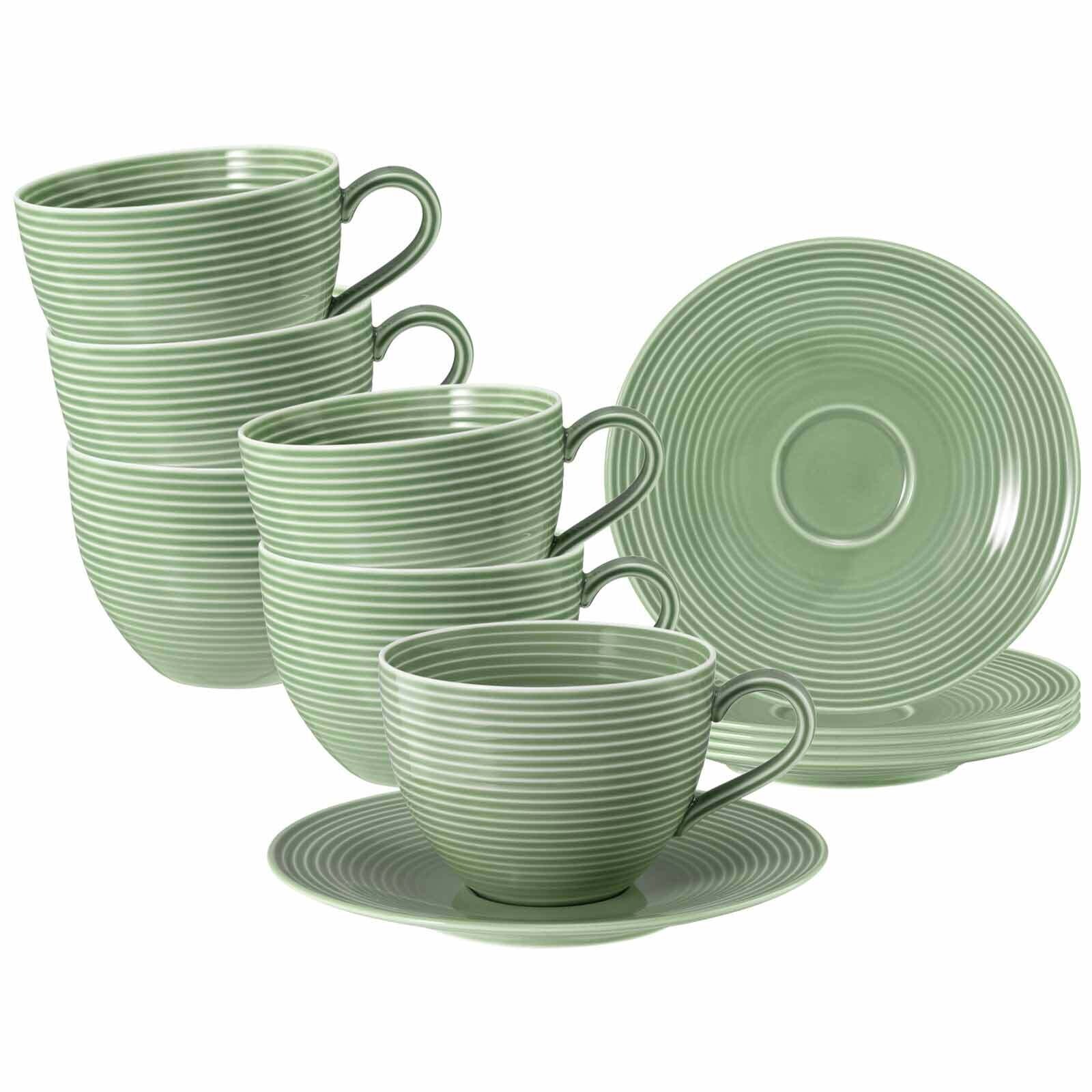 Teetassen mit Untertassen Beat Color Glaze  6er Set