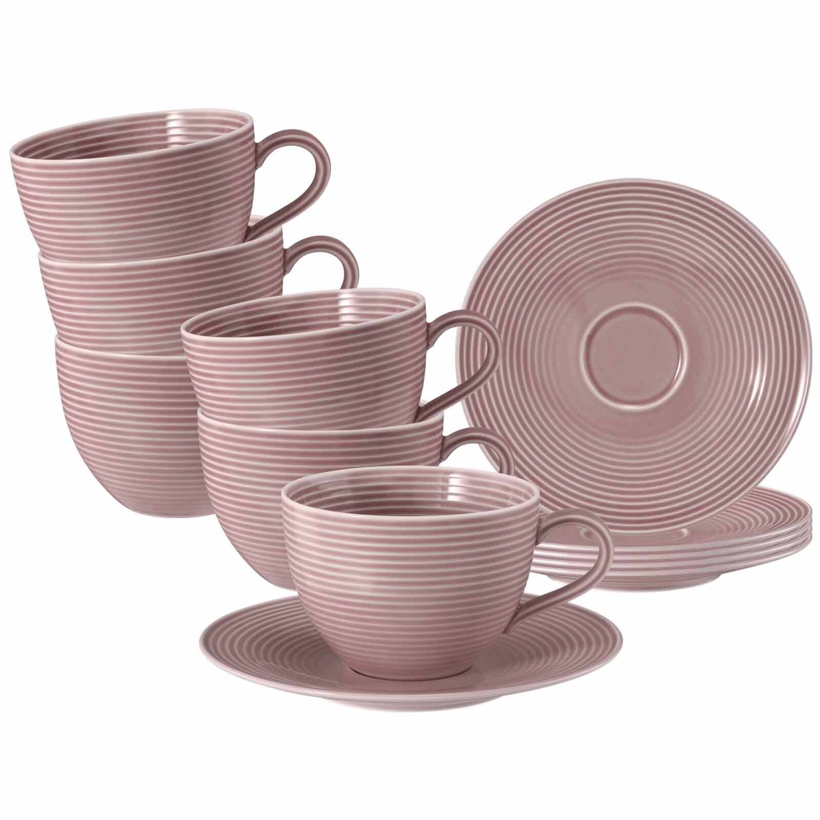 Teetassen mit Untertassen Beat Color Glaze  6er Set