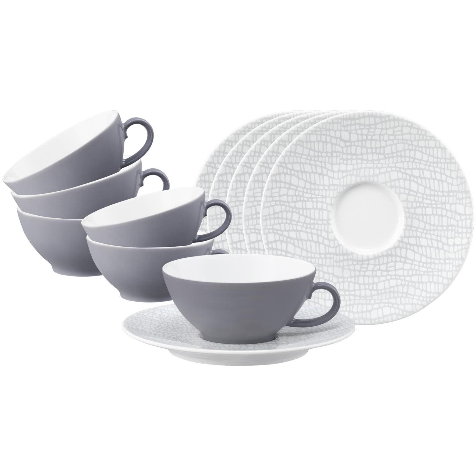 Teetassen mit Untertassen Life Fashion  6er Set