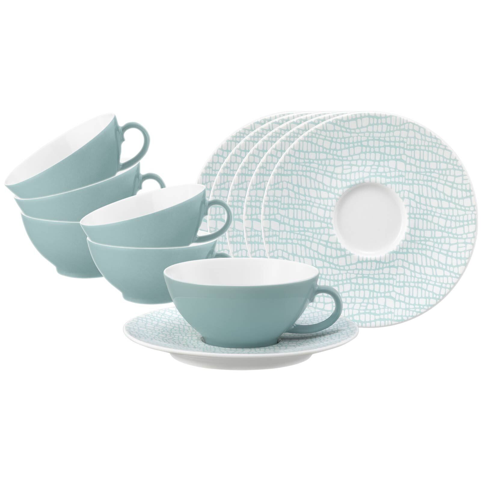 Teetassen mit Untertassen Life Fashion  6er Set