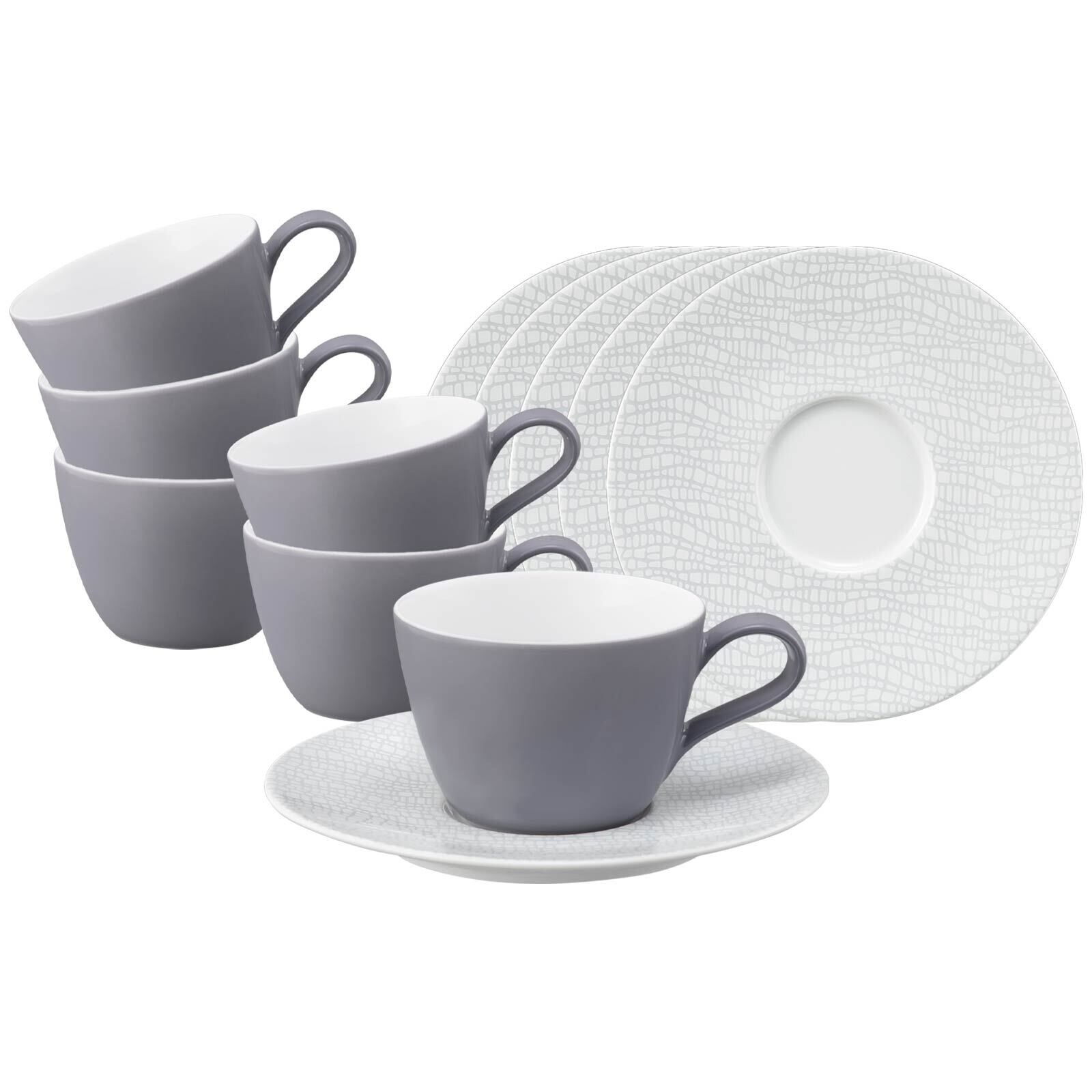Kaffeetassen mit Untertassen Life Fashion  6er Set