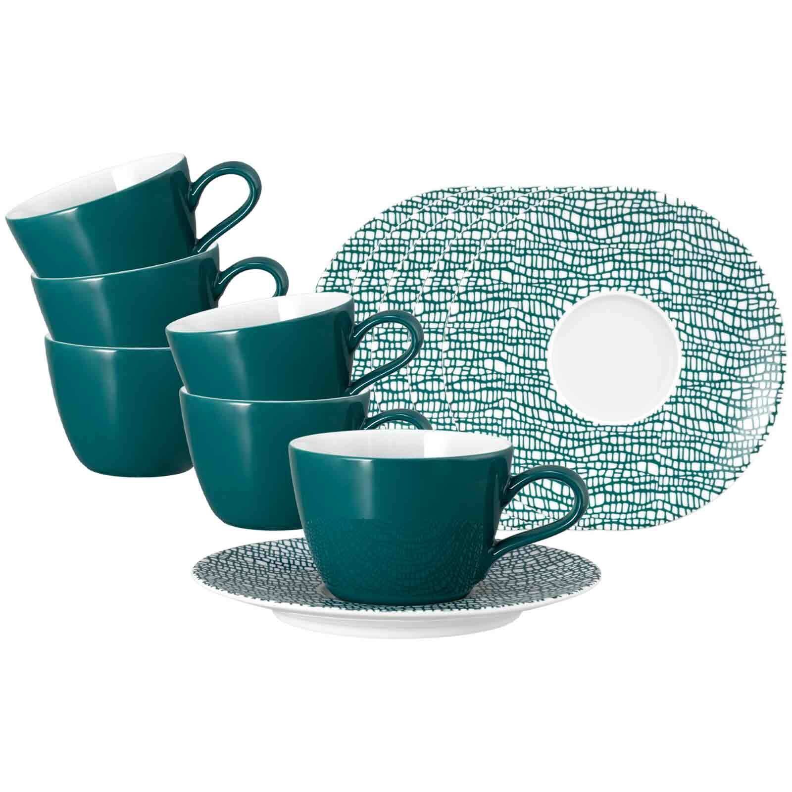 Kaffeetassen mit Untertassen Life Fashion  6er Set