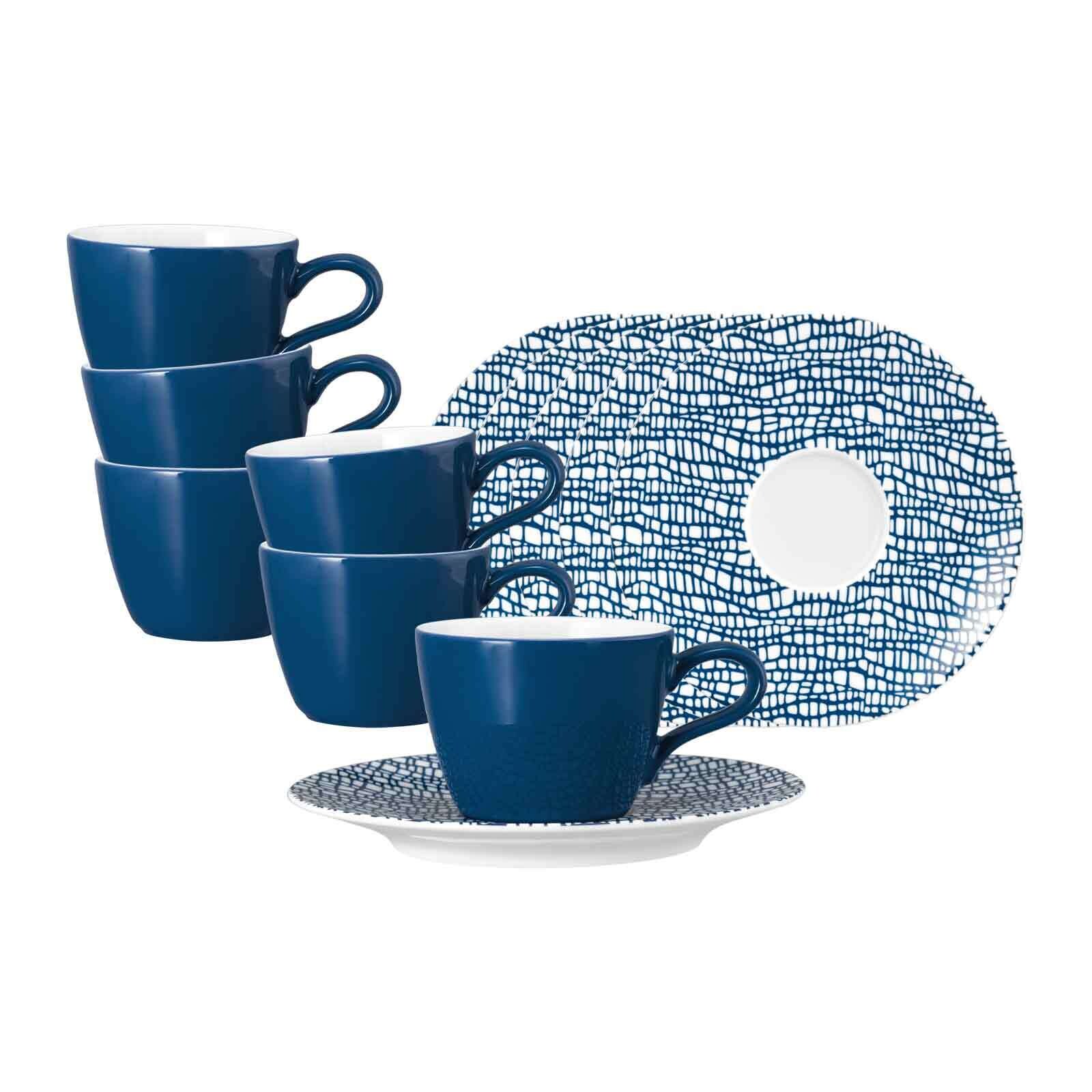 Espressotassen mit Untertassen Life Fashion  6er Set