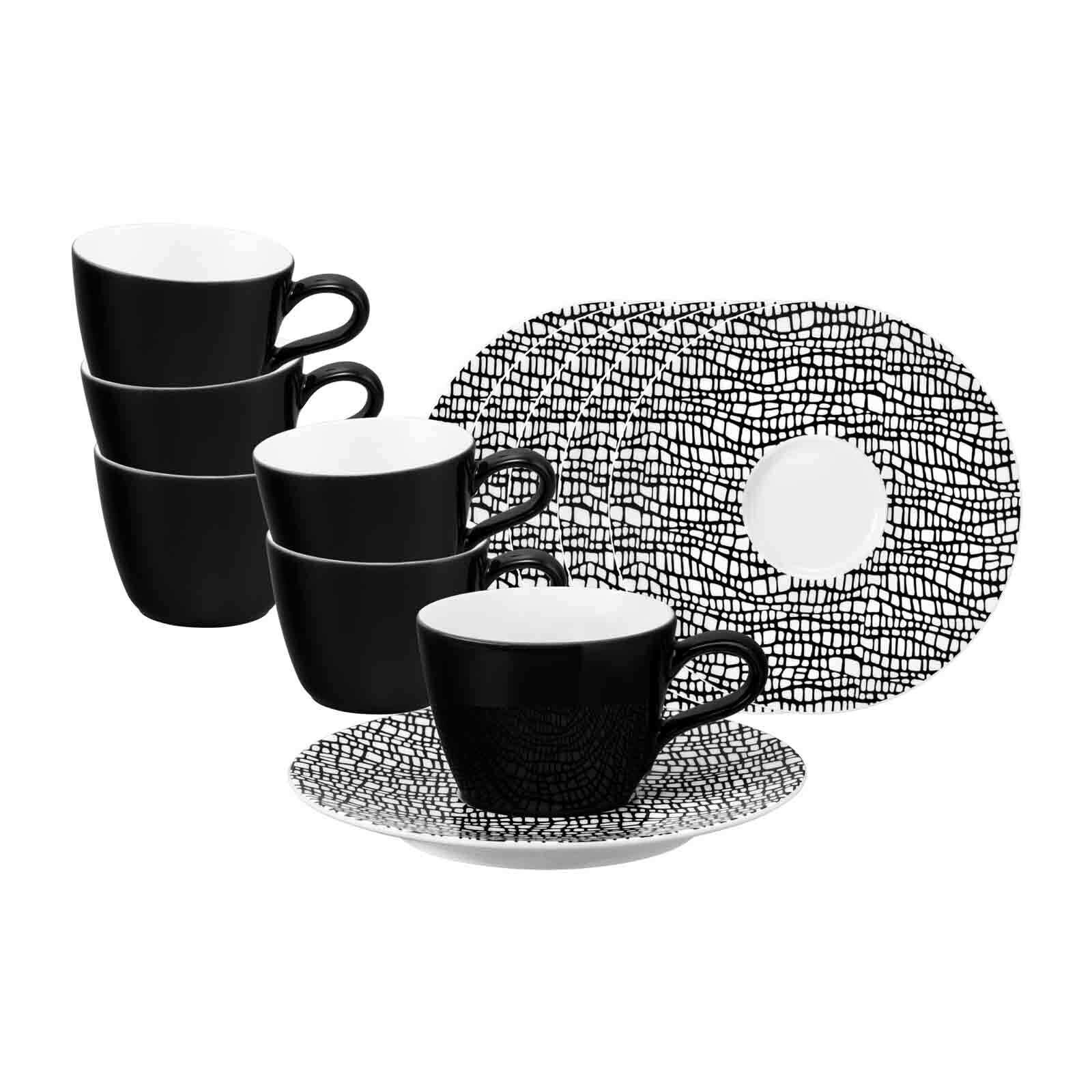 Espressotassen mit Untertassen Life Fashion  6er Set