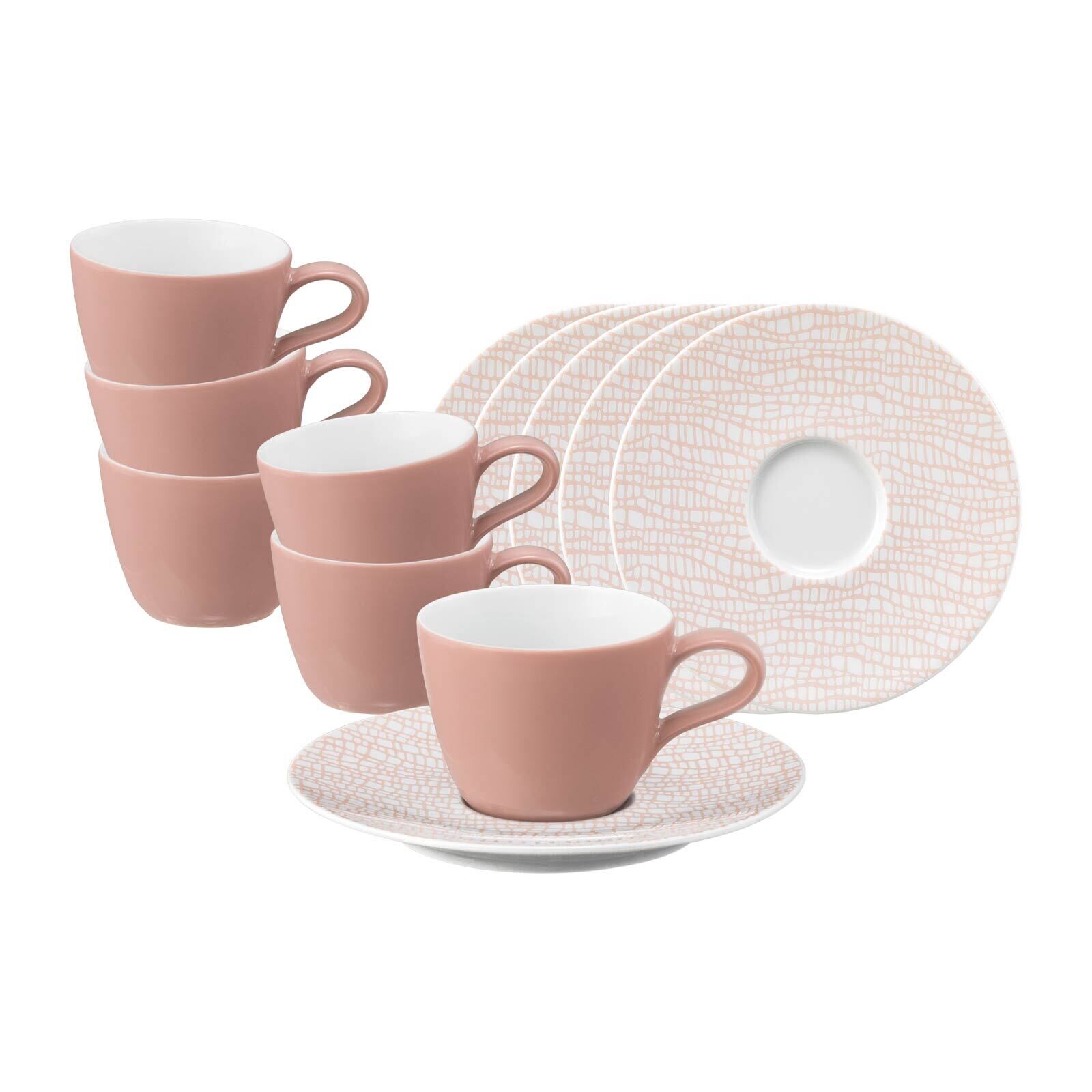 Espressotassen mit Untertassen Life Fashion  6er Set