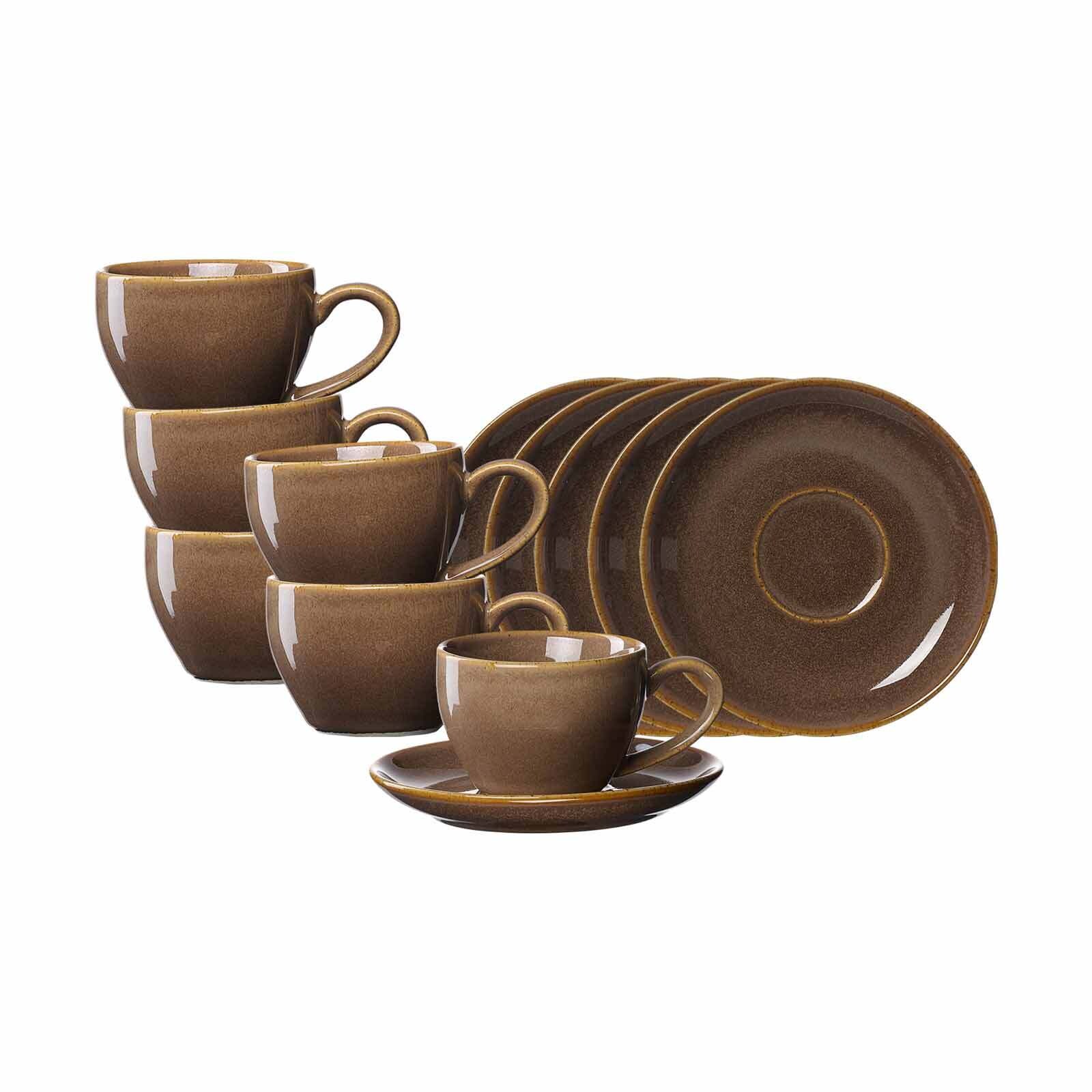 Espressotassen mit Untertassen Sahara  6er Set