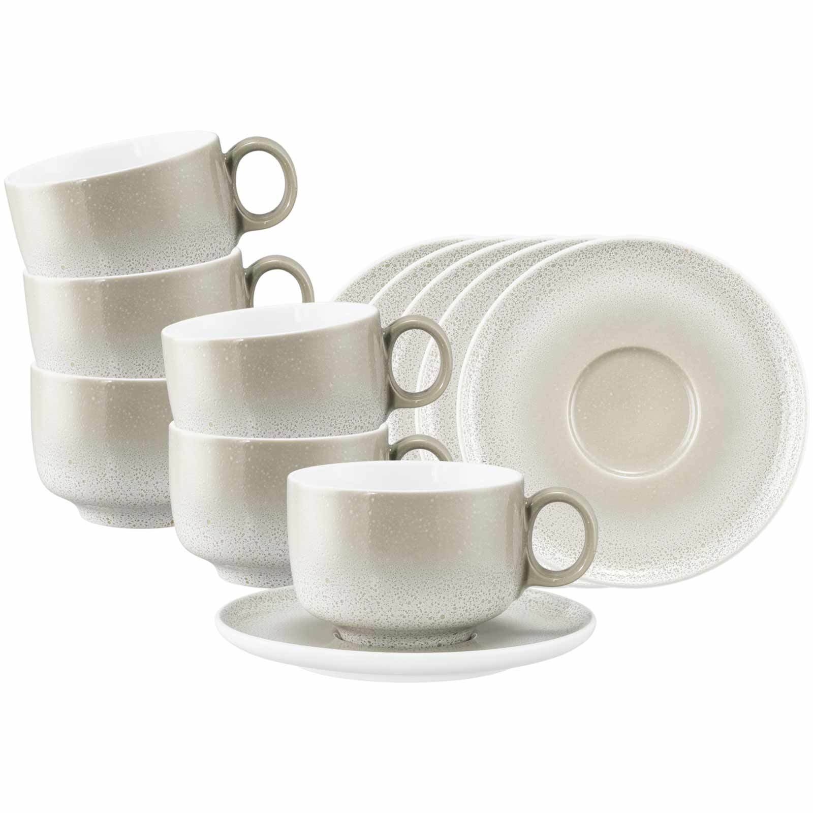 Seltmann Weiden Milchkaffeetassen mit Untertassen Sento Home 350 ml 6er Set 