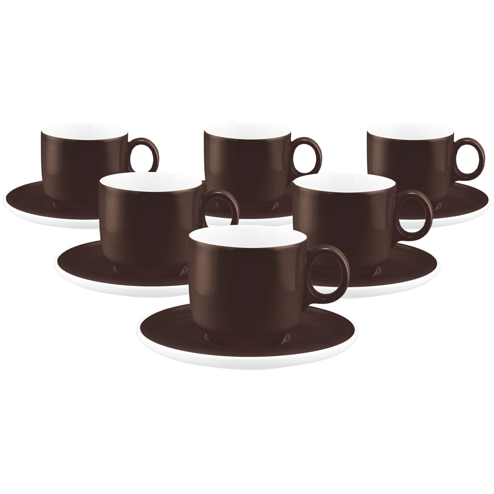 Seltmann Weiden Cappuccinotassen mit Untertassen Sento Home Pure Colors 300 ml 6er Set 