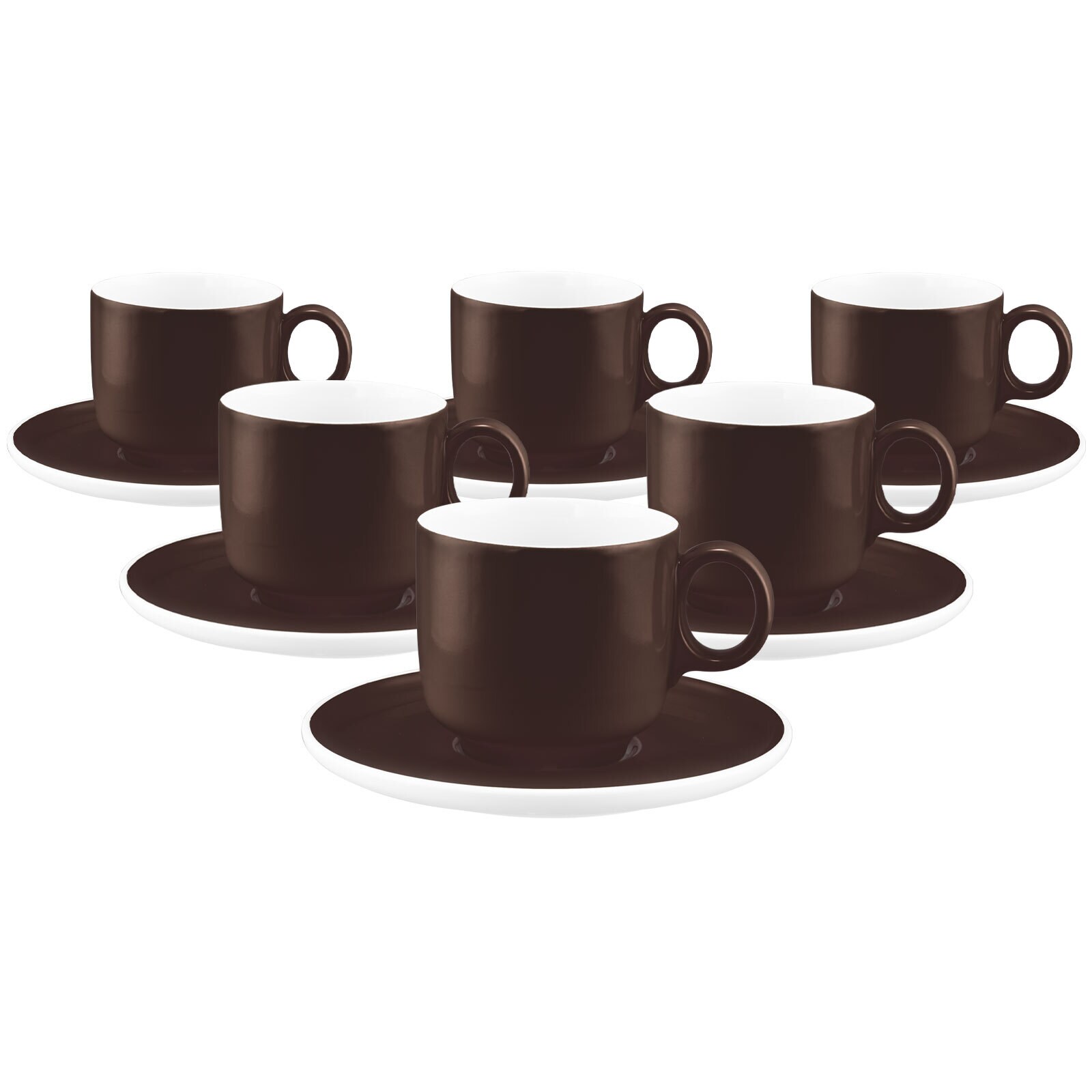 Seltmann Weiden Cappuccinotassen mit Untertassen Sento Home Pure Colors 300 ml 6er Set