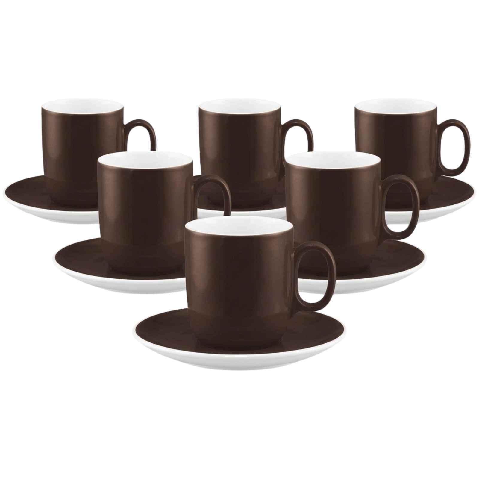 Seltmann Weiden Kaffeebecher mit Untertassen Sento Home Pure Colors 400 ml 6er Set 