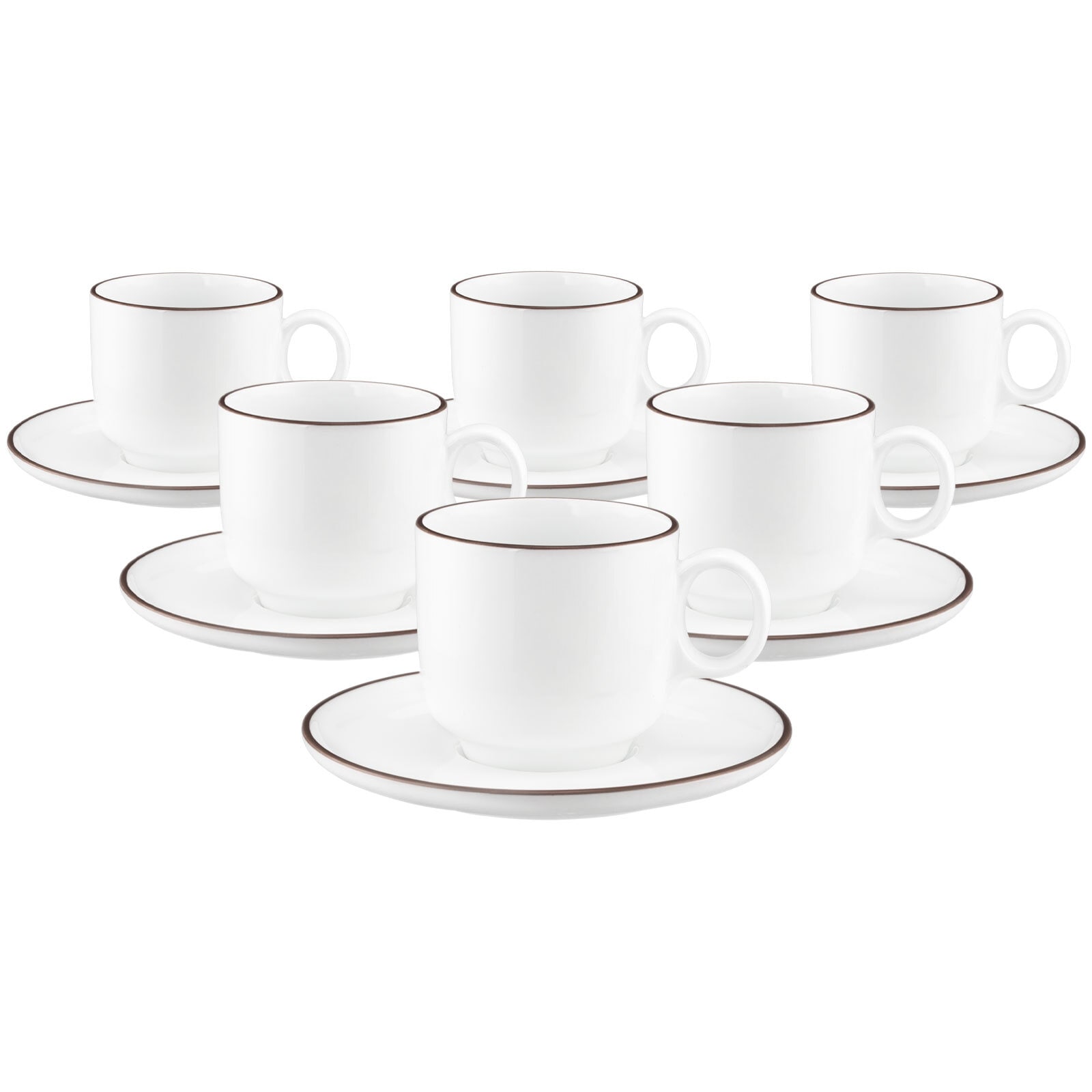 Seltmann Weiden Cappuccinotassen mit Untertassen Sento Home Pure Lines 300 ml 6er Set 