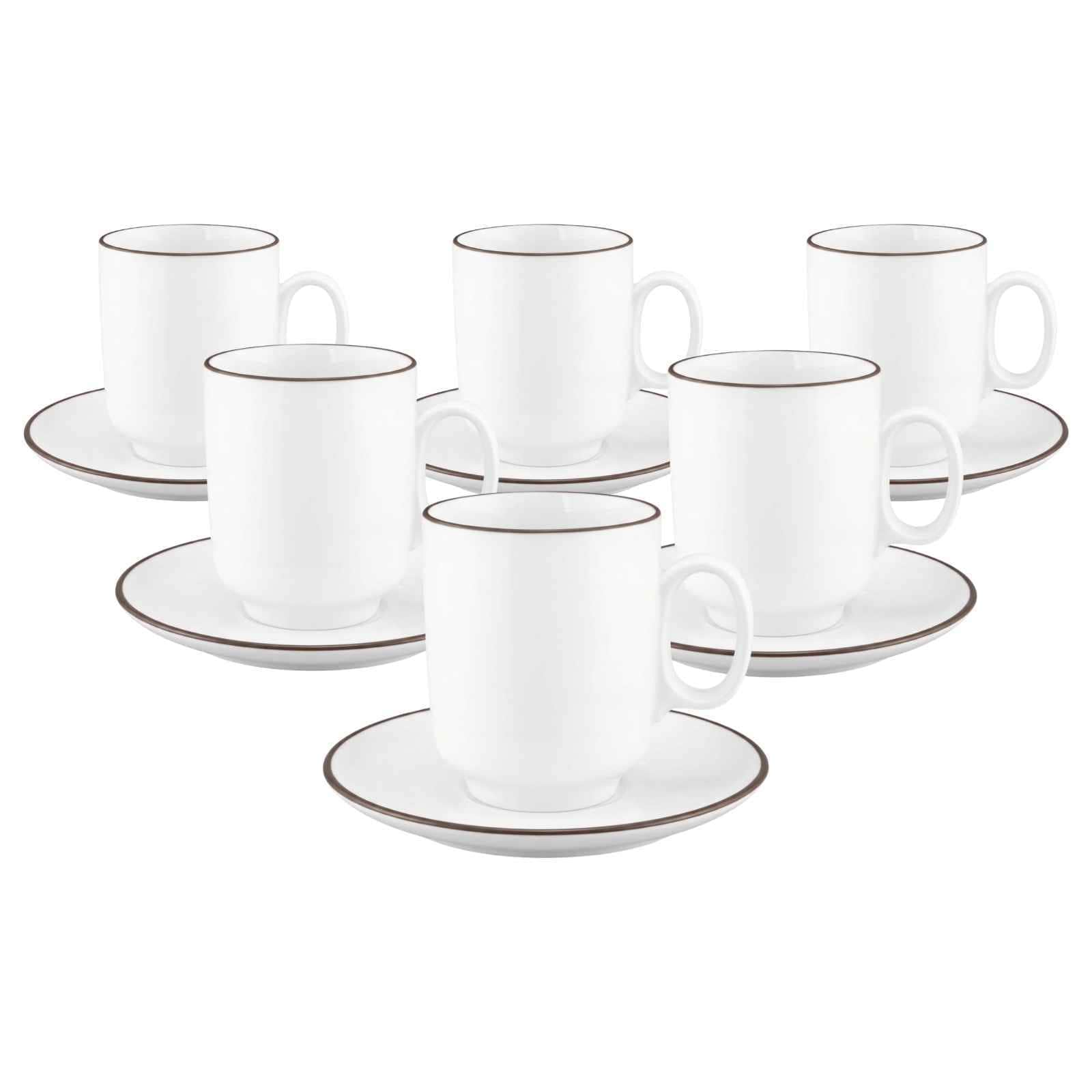 Seltmann Weiden Kaffeebecher mit Untertassen Sento Home Pure Lines 400 ml 6er Set 