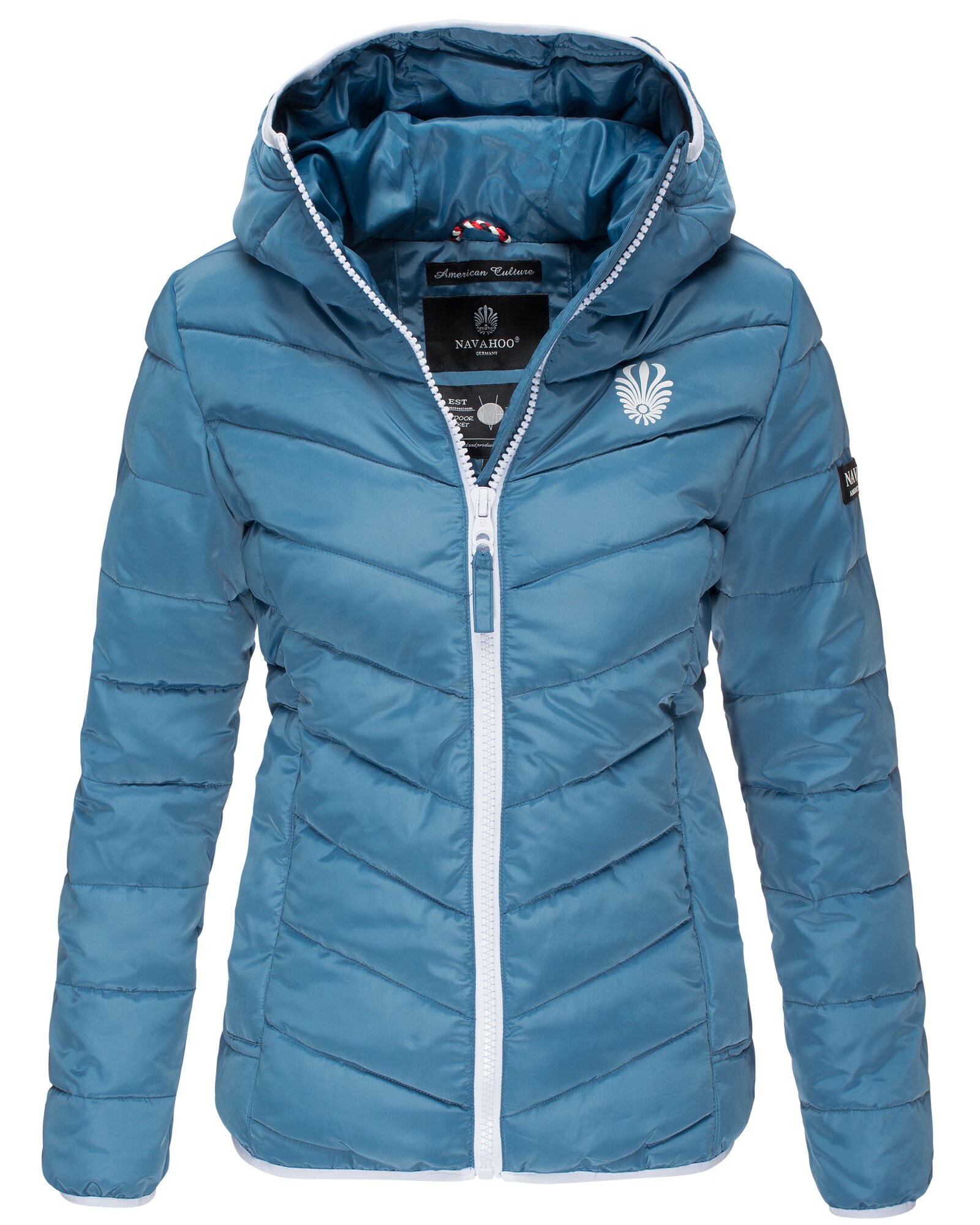 NAVAHOO Damen Steppjacke stylische Winterjacke mit Kapuze Elva 