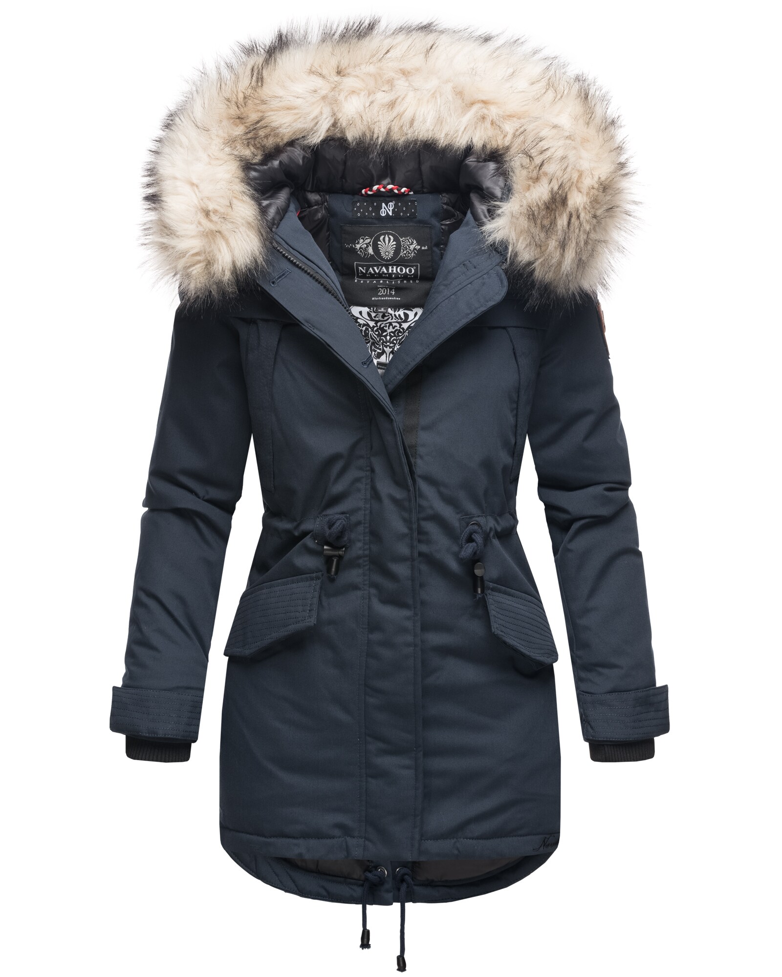 NAVAHOO Damen Wintermantel Parka mit abnehmbarem Kunstfell Lady Like 