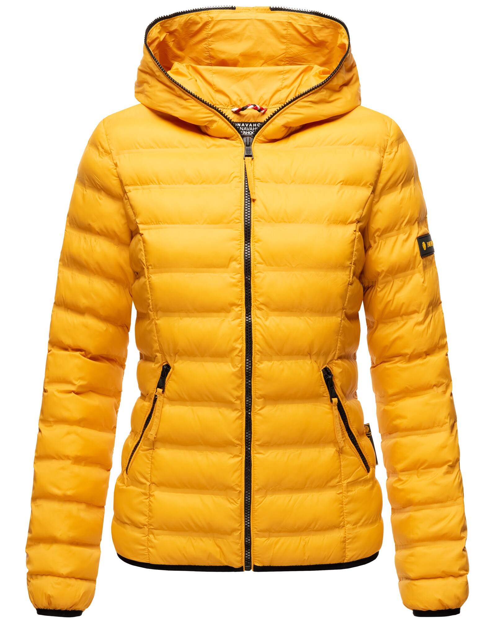 NAVAHOO Damen Stylische Steppjacke &Uuml;bergangsjacke mit Kapuze Neevia 