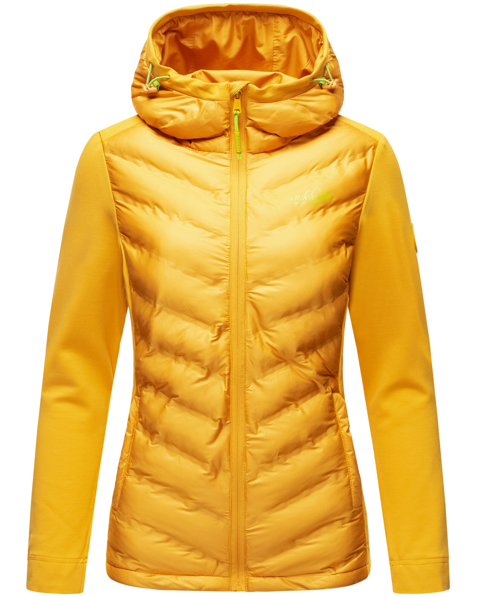 NAVAHOO Damen Stylische Outdoorjacke &Uuml;bergangsjacke mit Kapuze Nimm-Mich-Mit 
