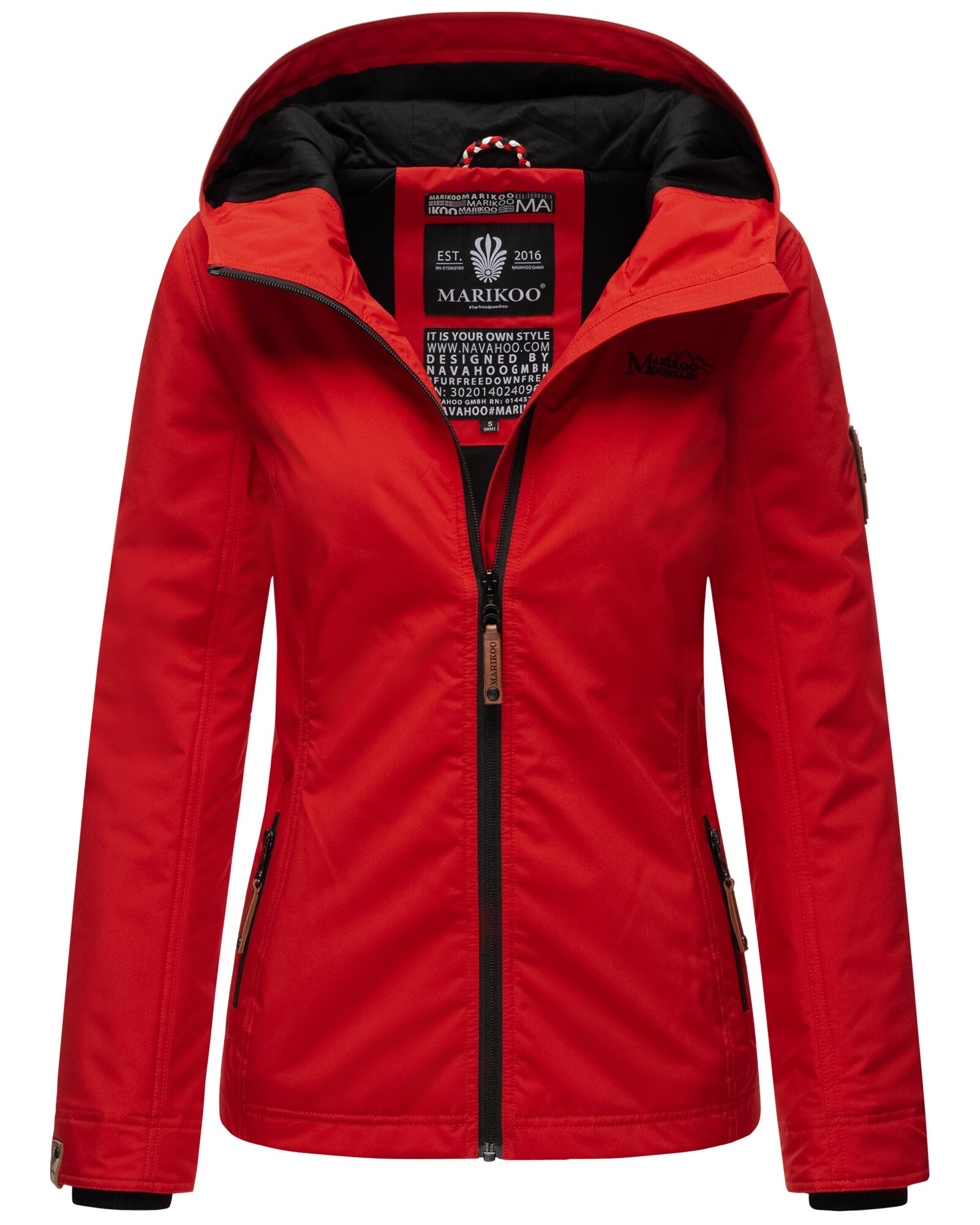 MARIKOO Damen Sportliche Outdoorjacke Übergangs Regenjacke mit
