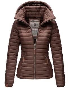 MARIKOO Damen Stylische Steppjacke Übergangsjacke mit abnehmbarer Kapuze Löwenbaby 