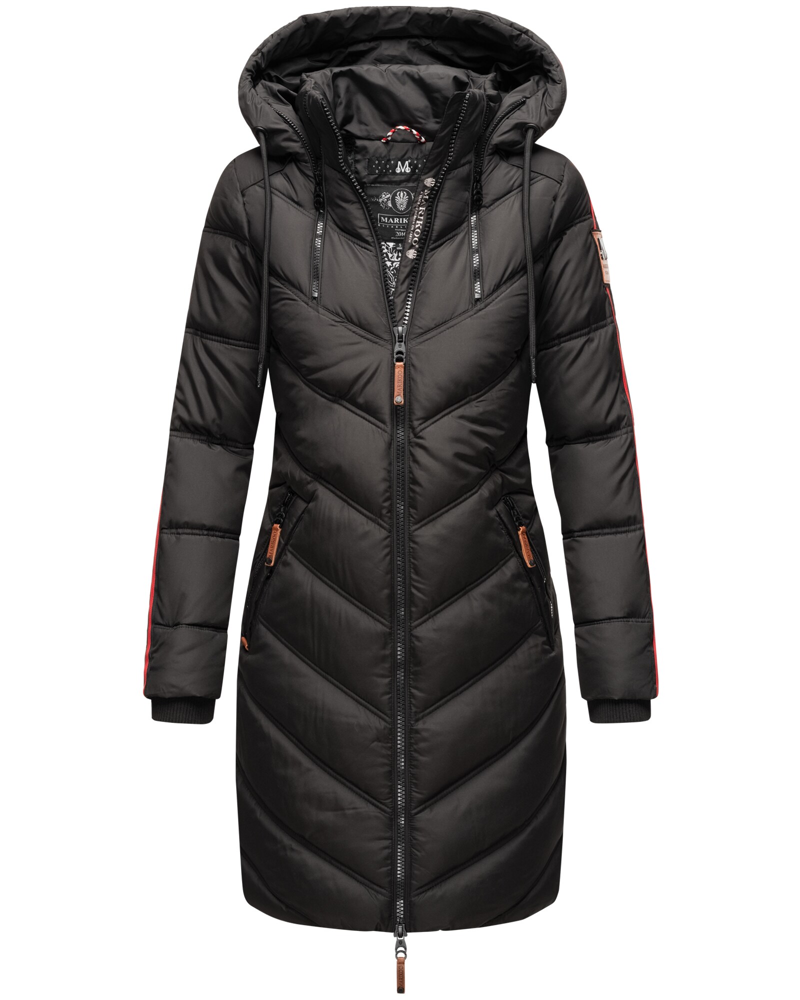 MARIKOO Damen Modischer Wintermantel Winter Steppmantel mit Kapuze Armasaa 